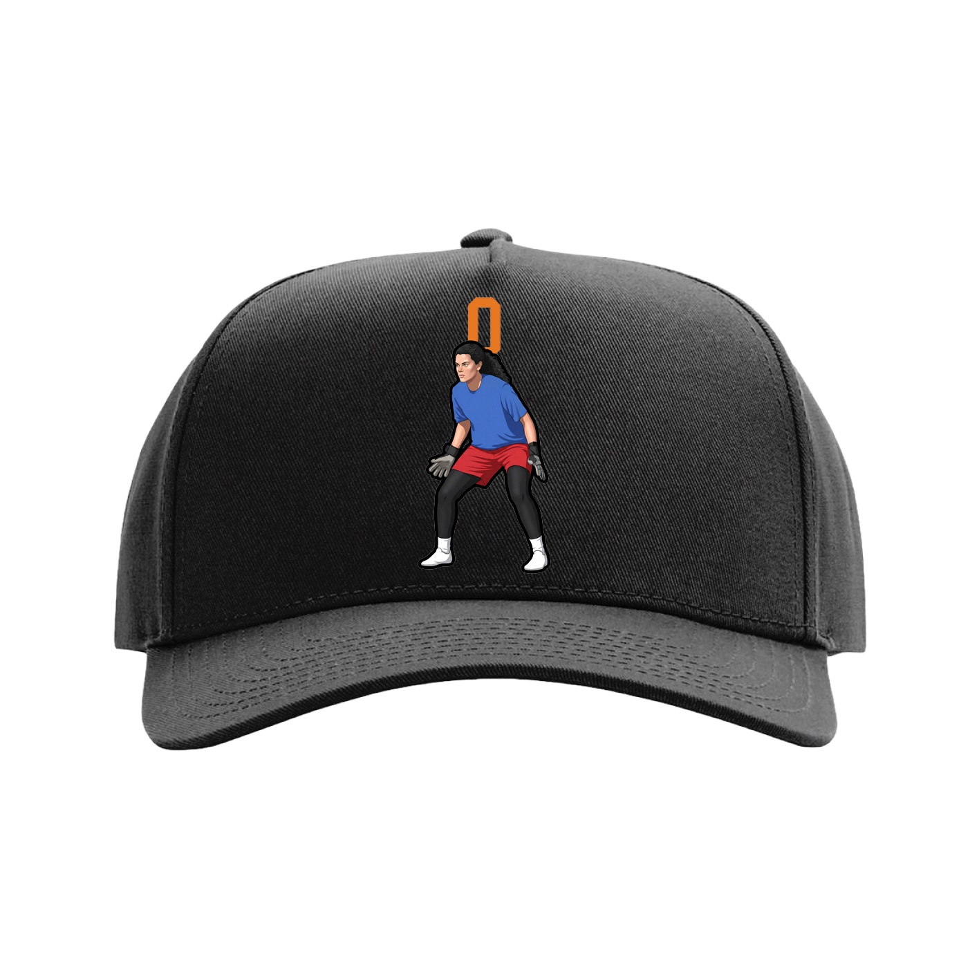 Full Fabric Five-Panel Champ Cap — Number Top in Black
