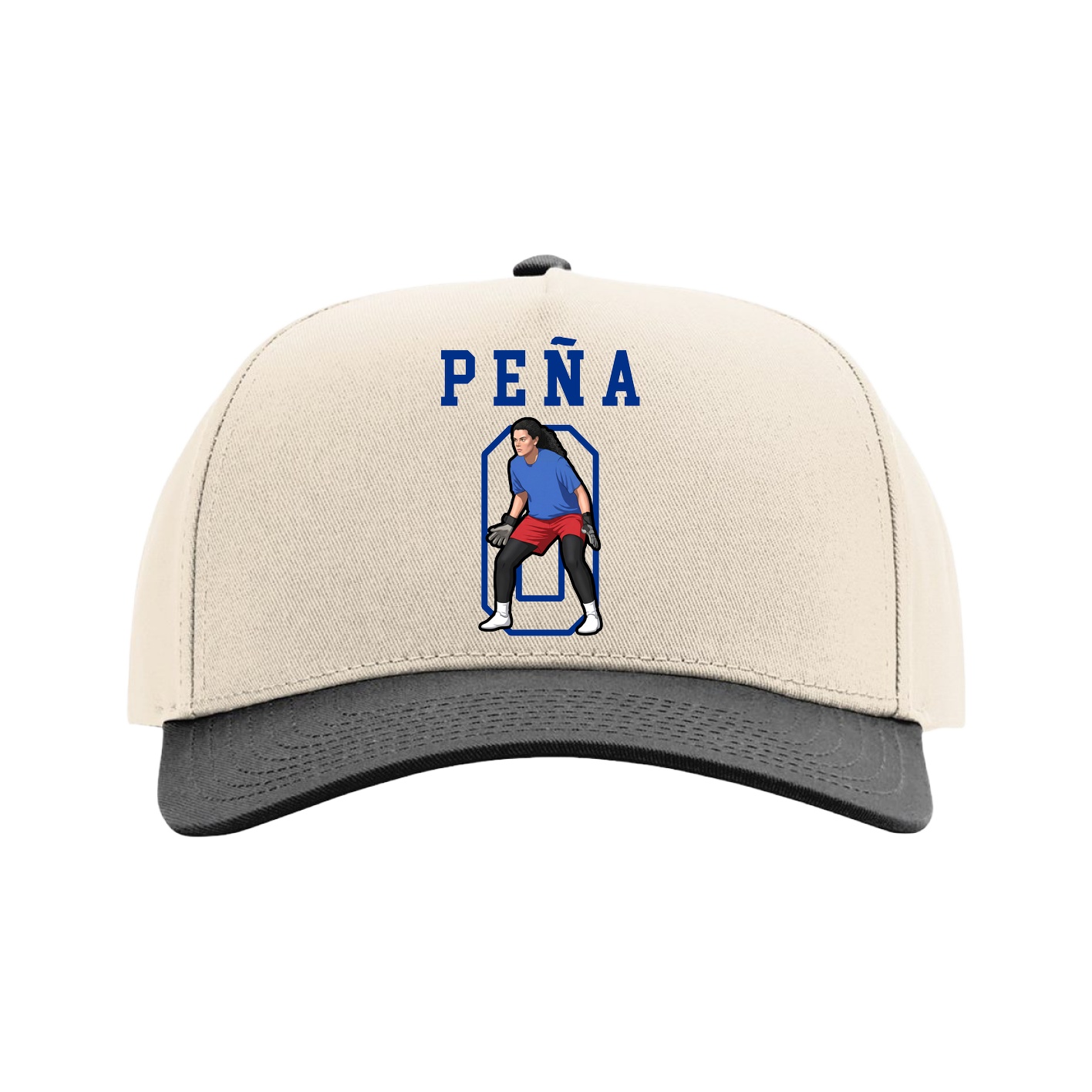 Full Fabric Five-Panel Champ Cap — Shirsey in Cream/Black