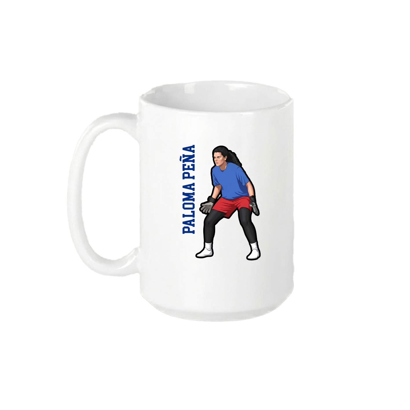 15oz Coffee Mug — Name Vertical in White