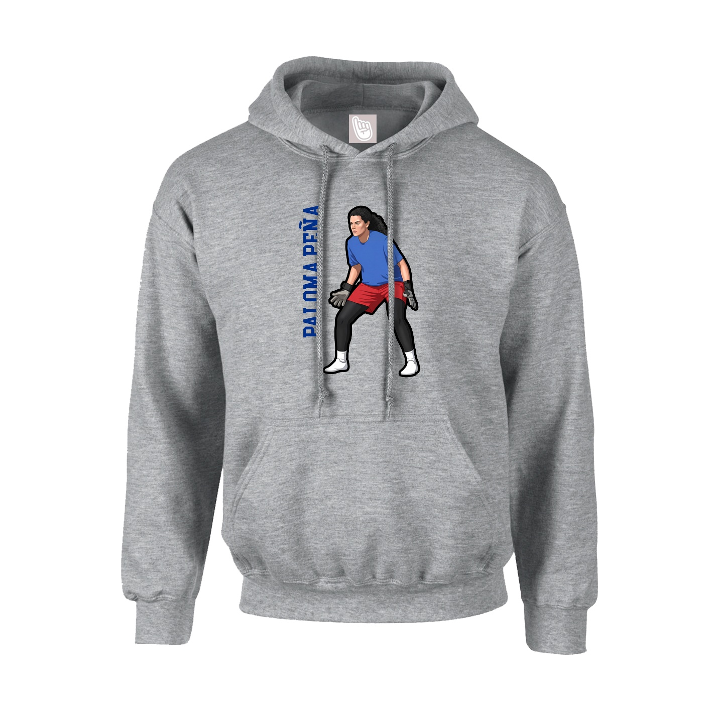 Hoodie — Name Vertical in Grey