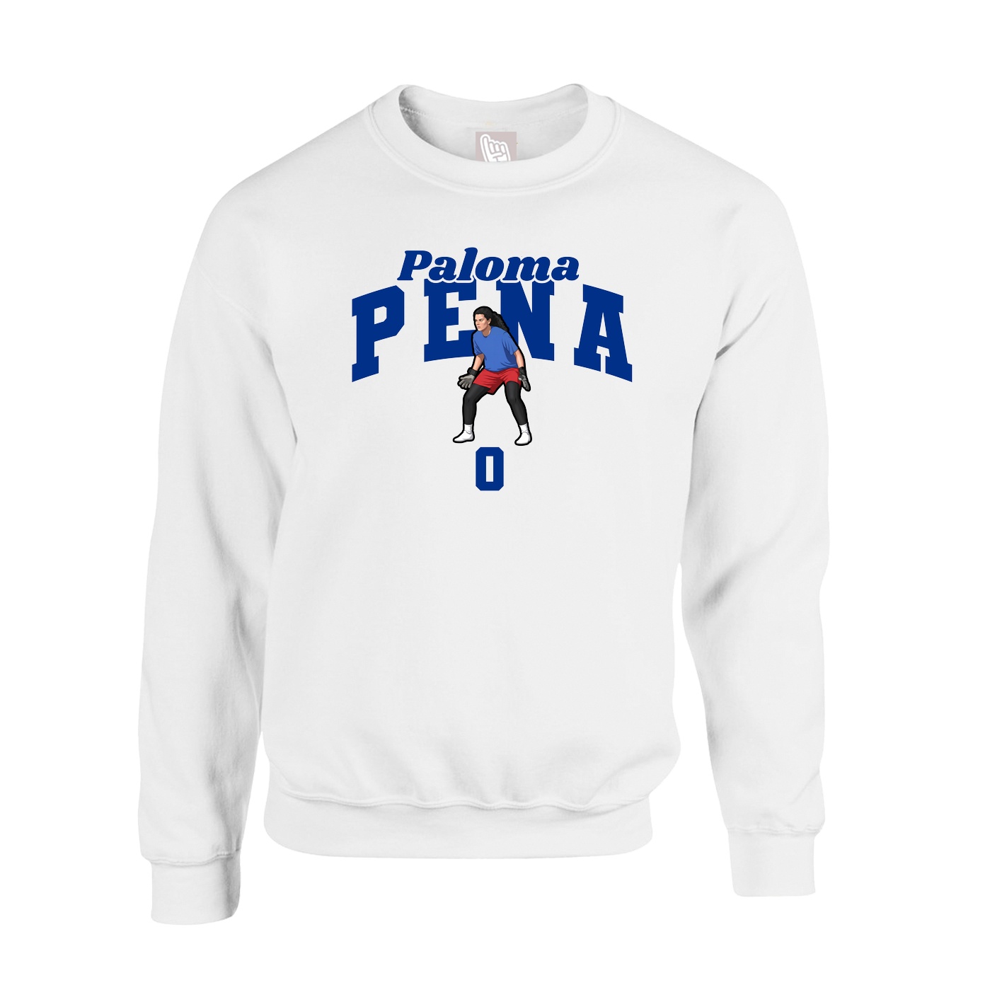 Fleece Crew — Signature Arch in White