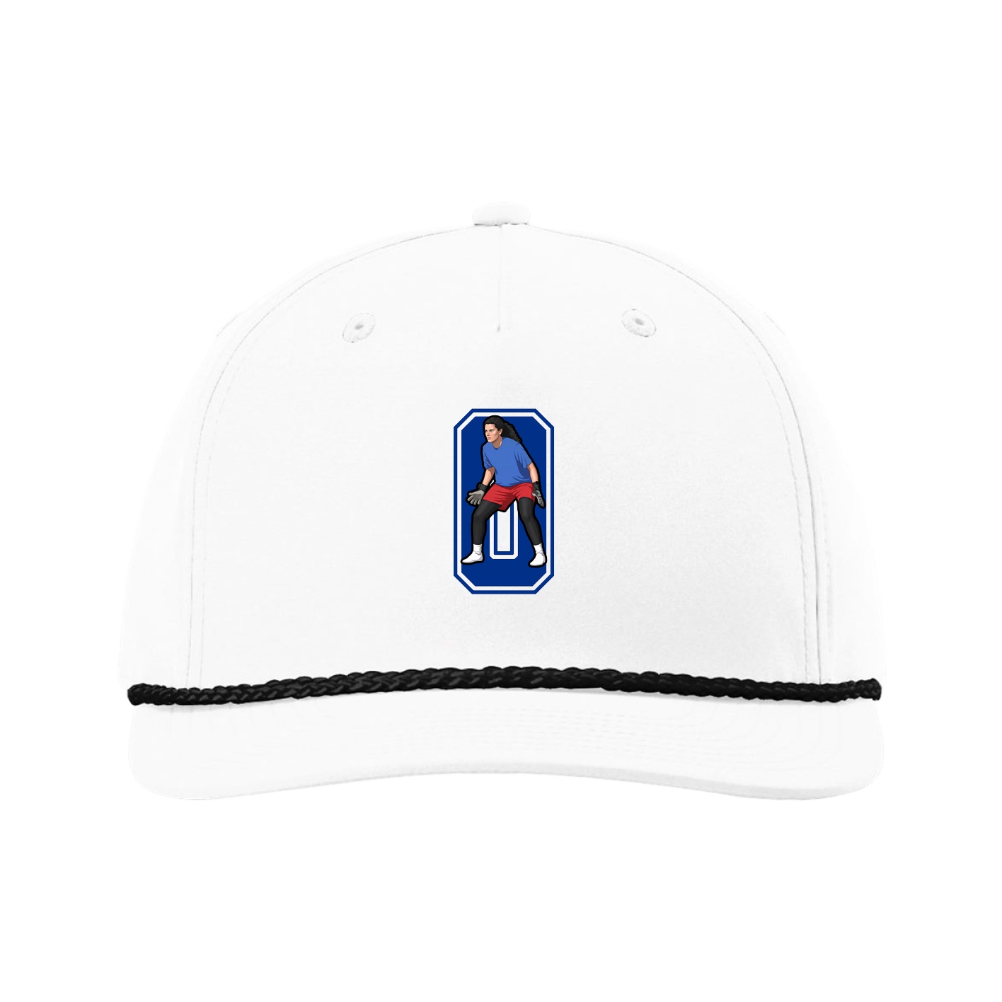 Five-Panel Classic Rope Cap — Number in White