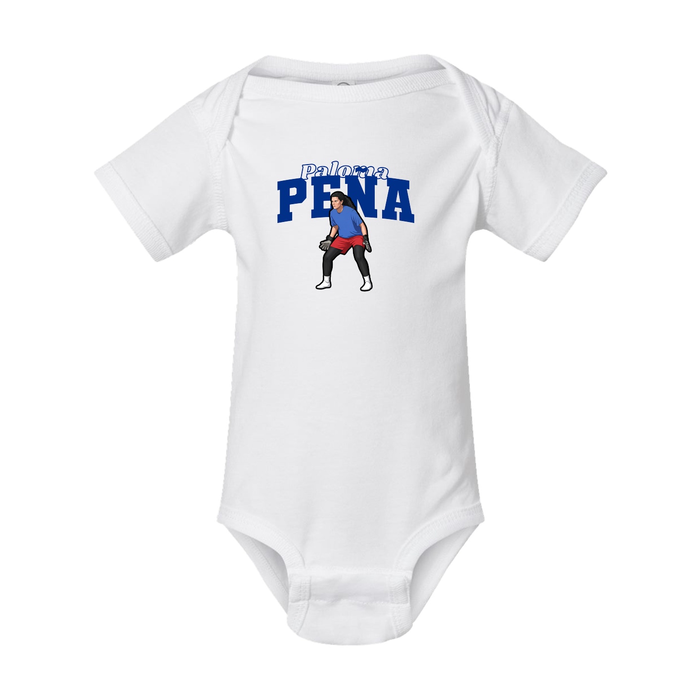 Baby Onesie — Name Arch in White
