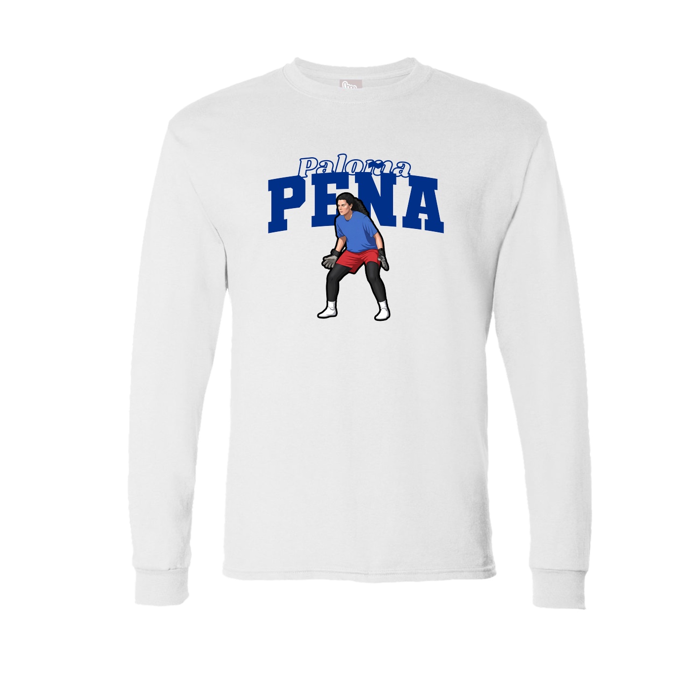 Long Sleeve Tee — Name Arch in White