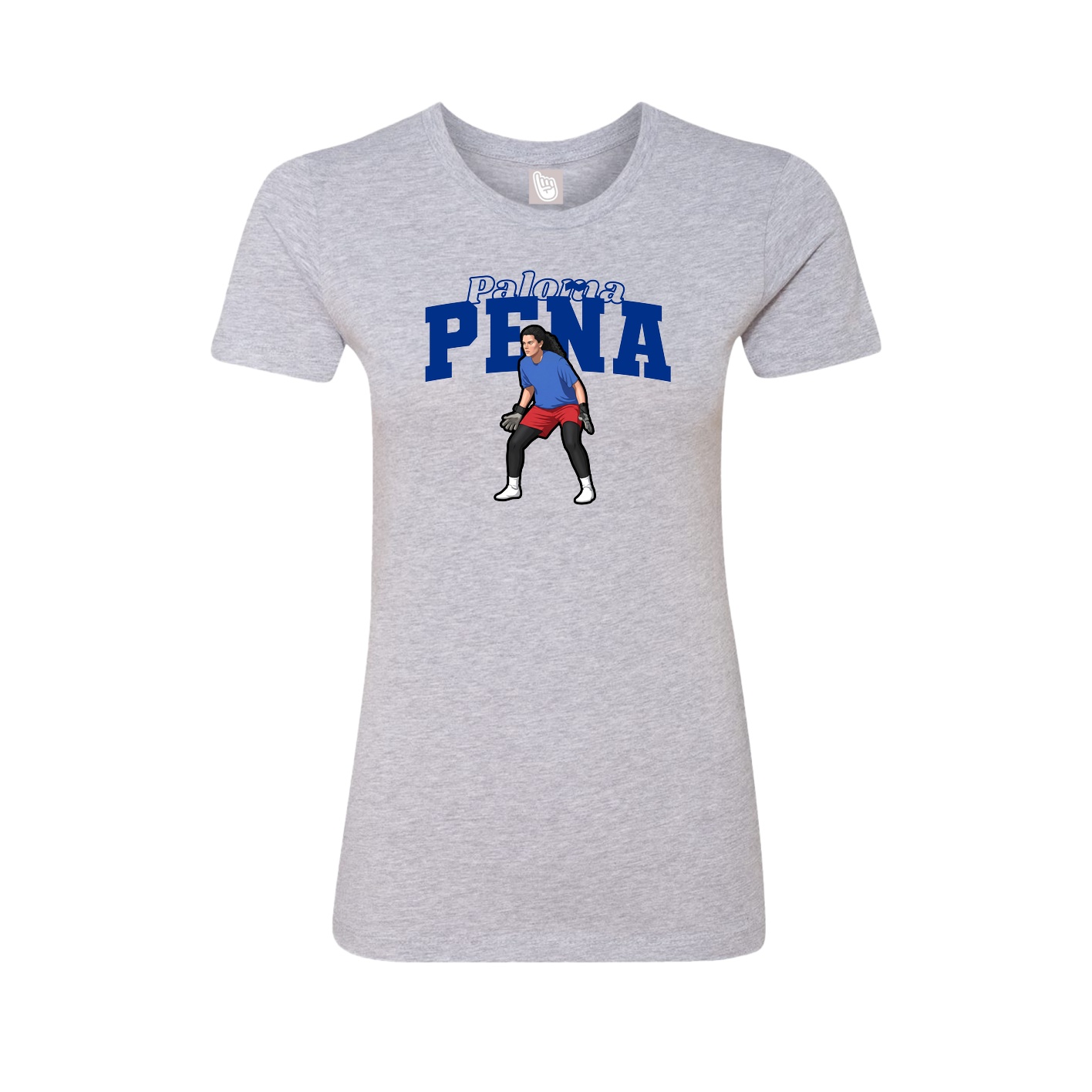 Womens Tee — Name Arch in Grey