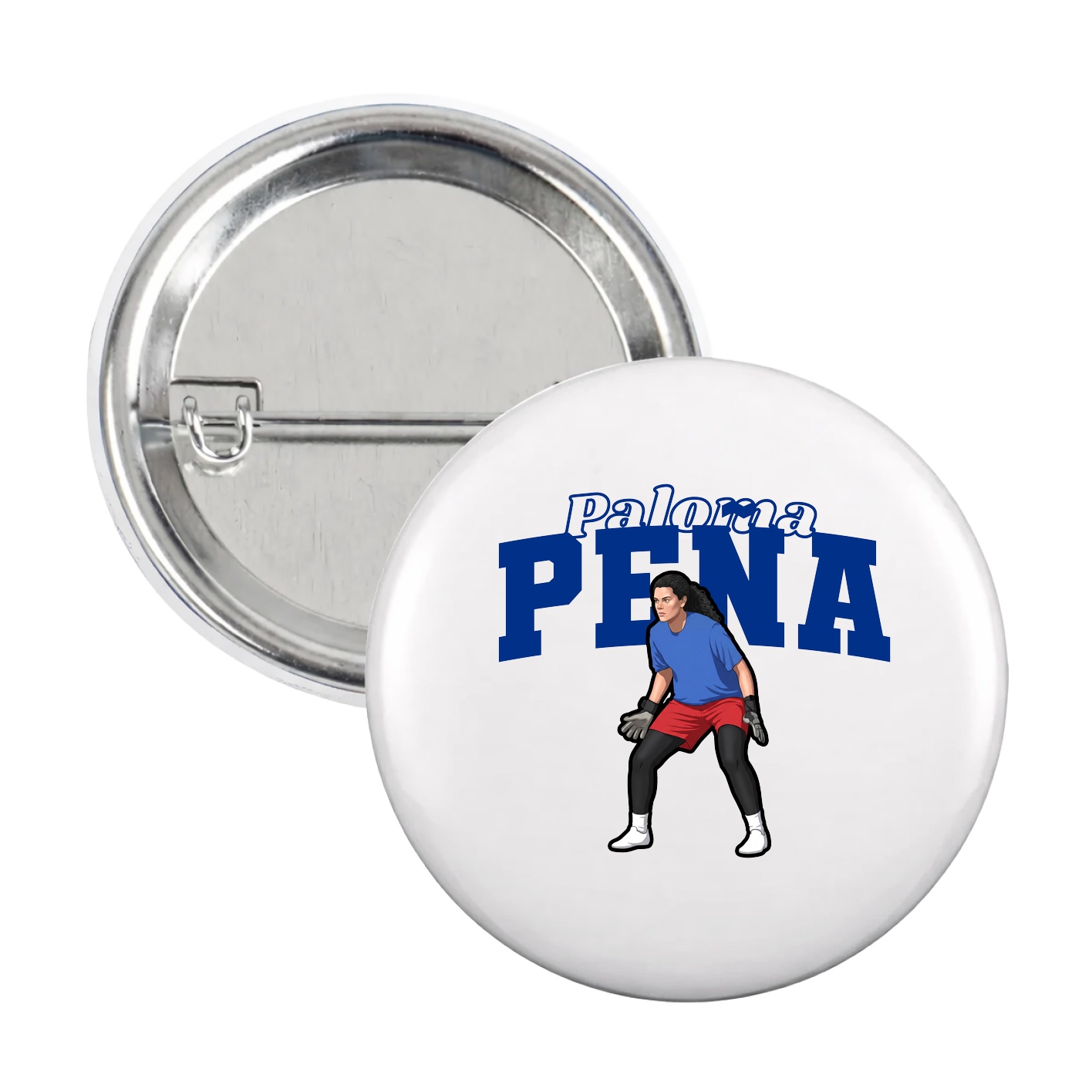 Game Day Button — Name Arch in White