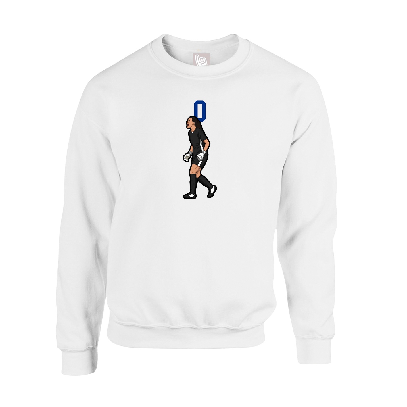 Fleece Crew — Number Top in White