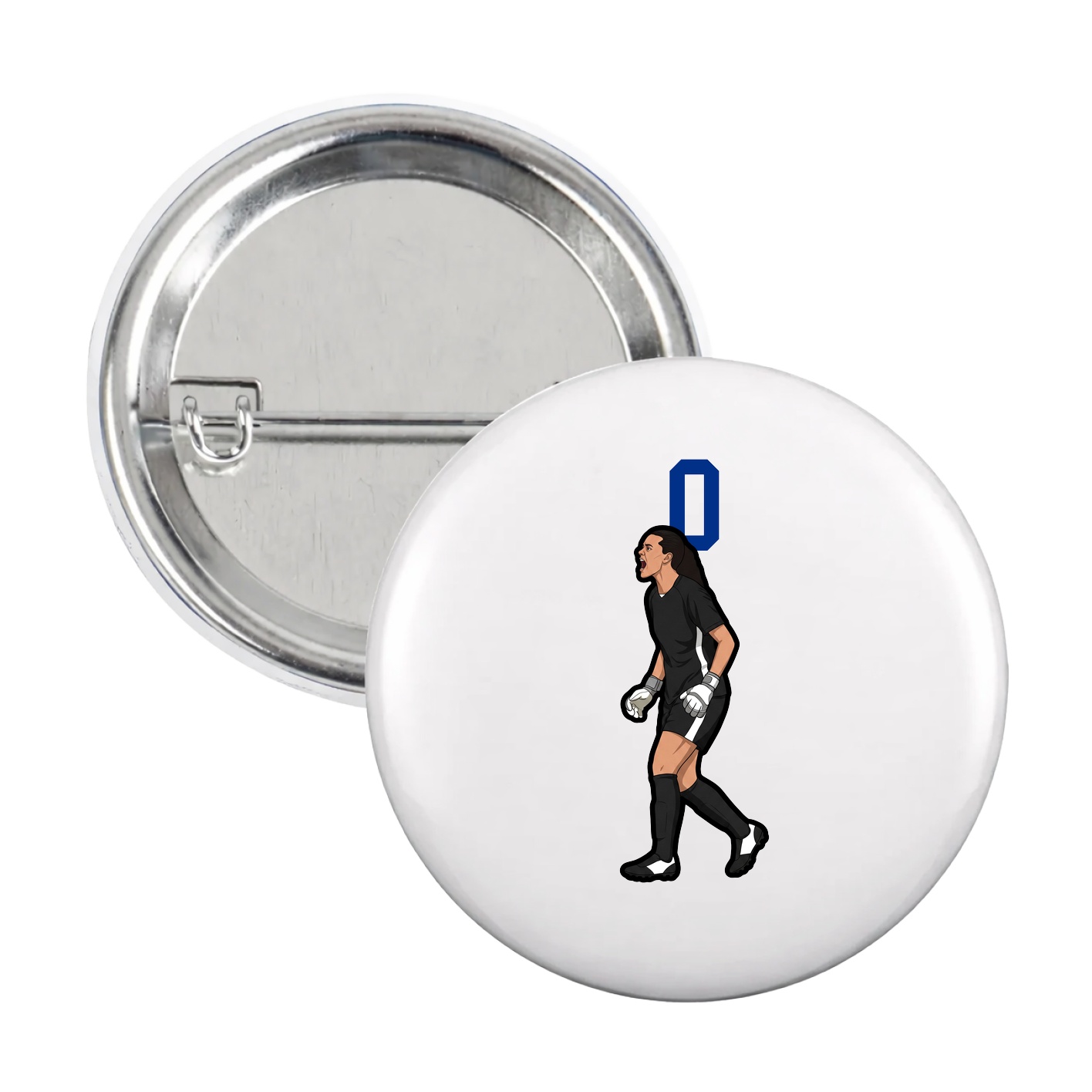 Game Day Button — Number Top in White
