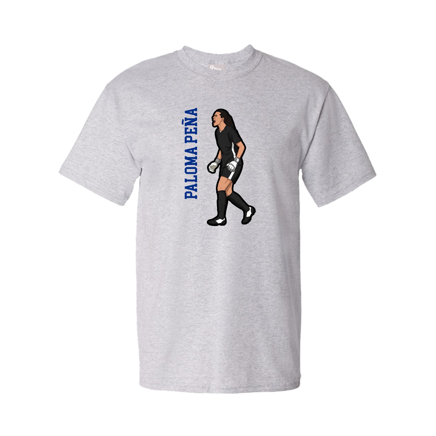 Youth Tee — Name Vertical in Grey