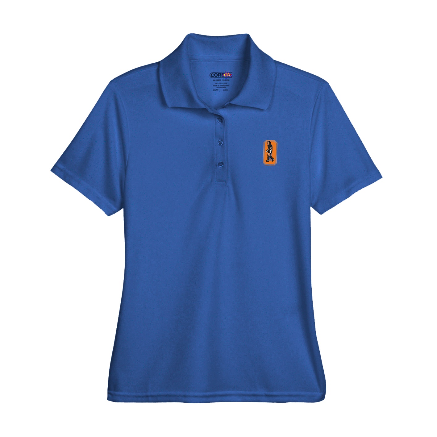 Womens Performance Polo — Number in Royal