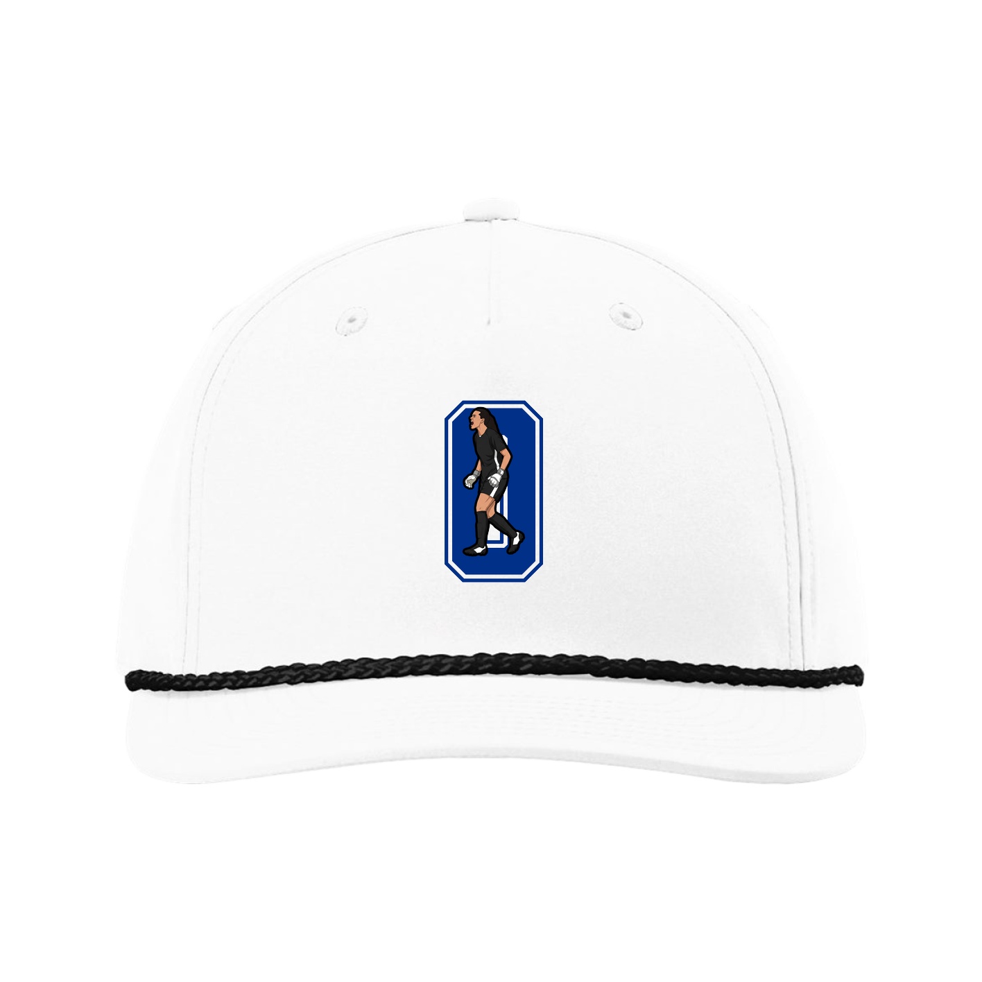 Five-Panel Classic Rope Cap — Number in White