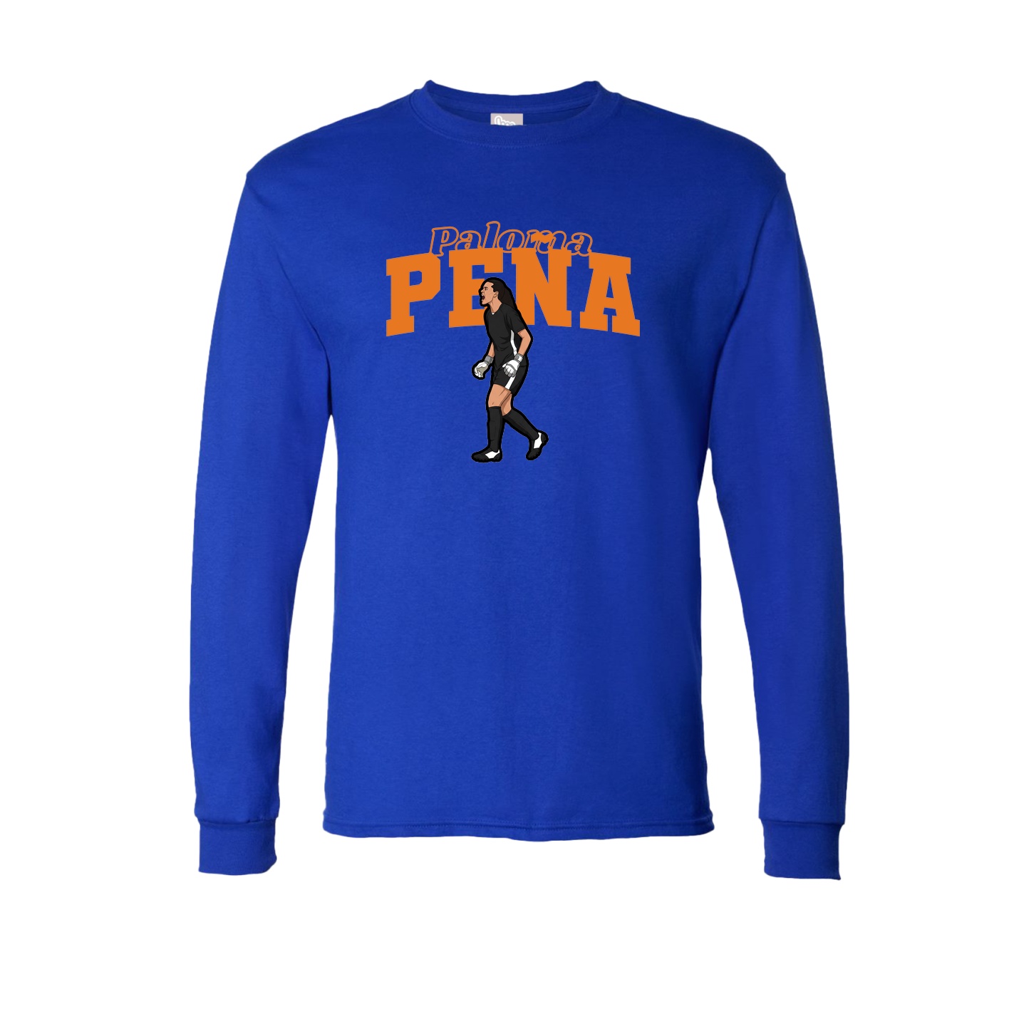Long Sleeve Tee — Name Arch in Royal