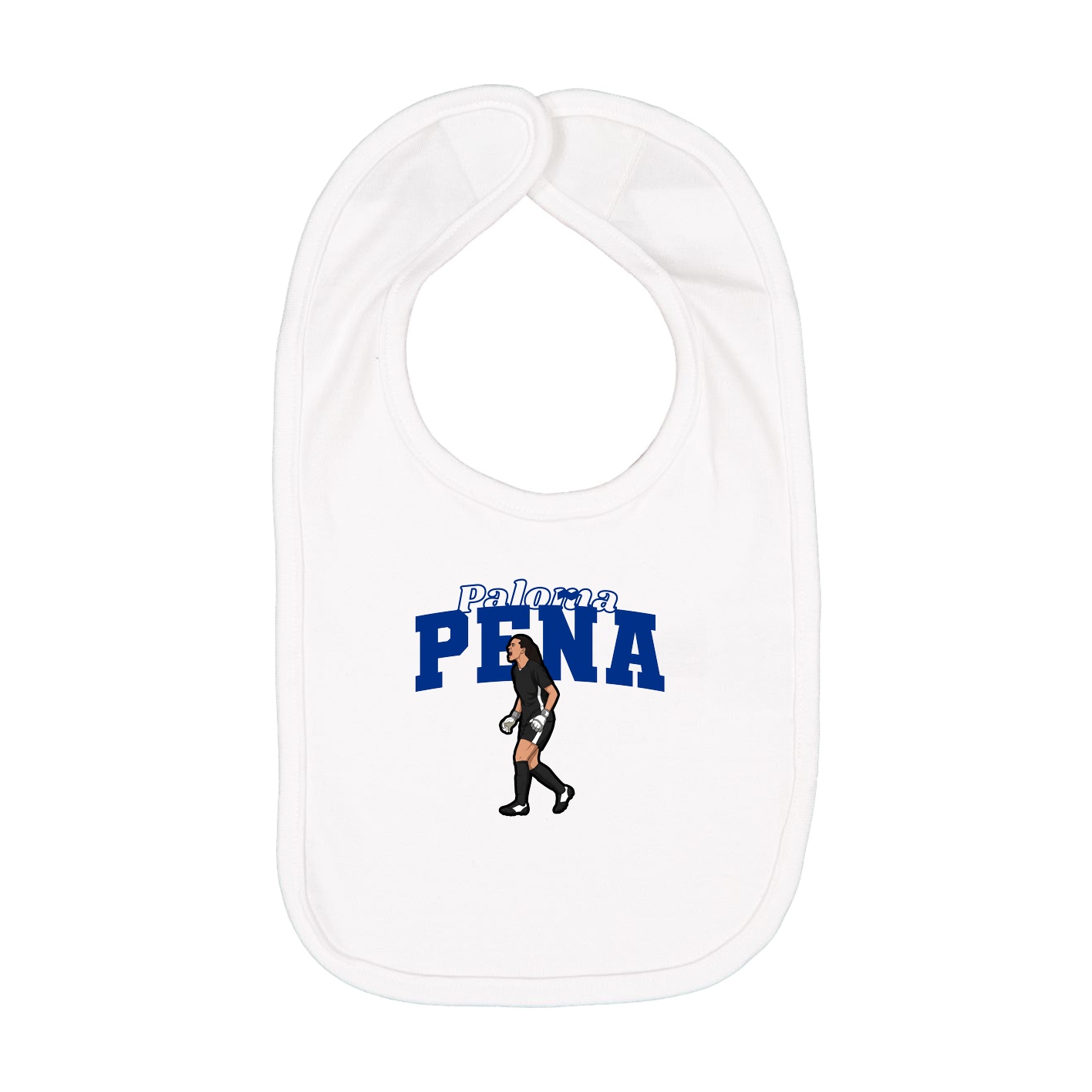 Infant Bib — Name Arch in White