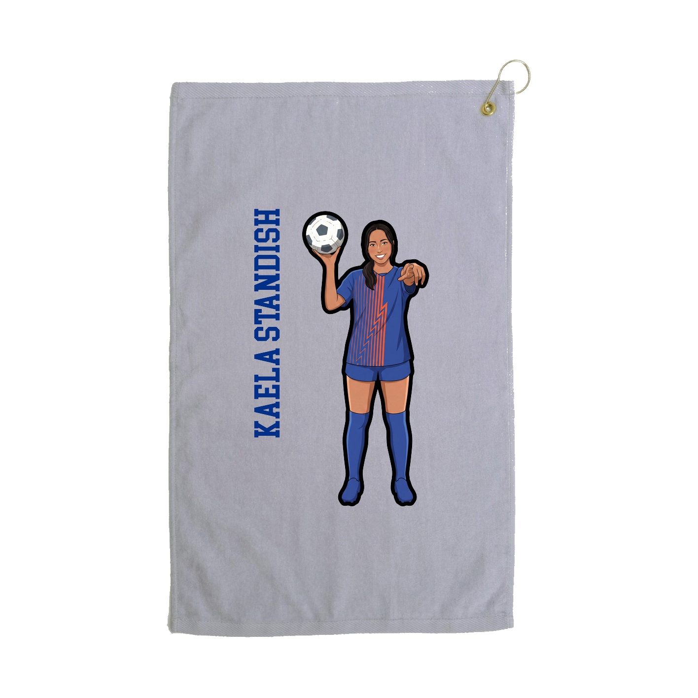 Golf Towel — Name Vertical in Grey