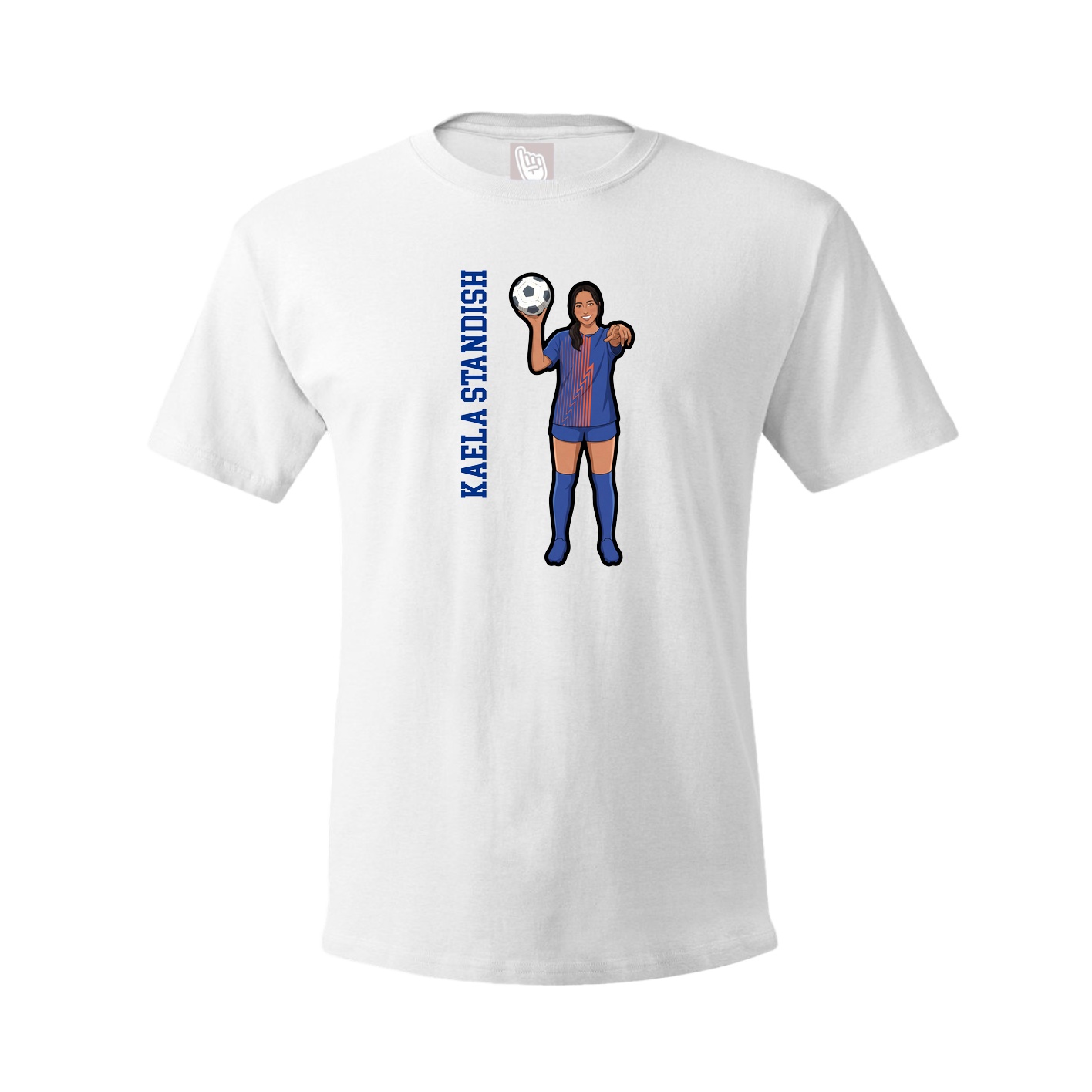Youth Tee — Name Vertical in White