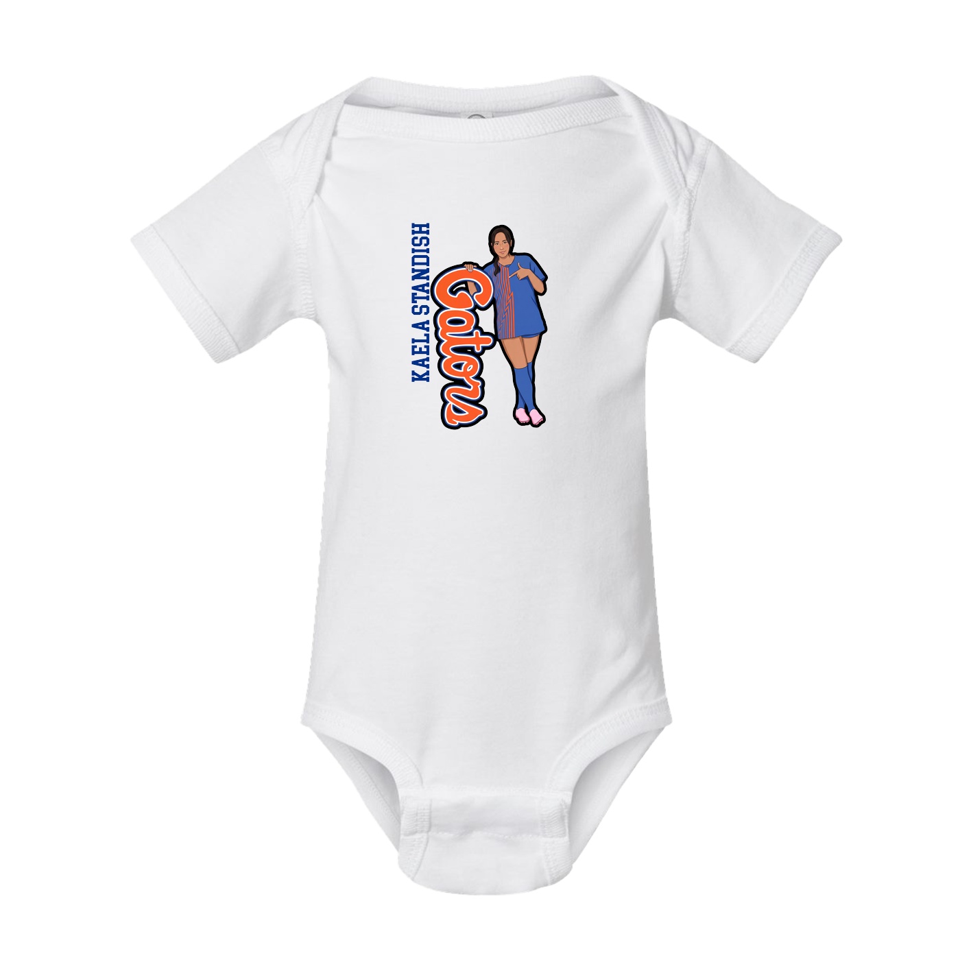Baby Onesie — Name Vertical in White