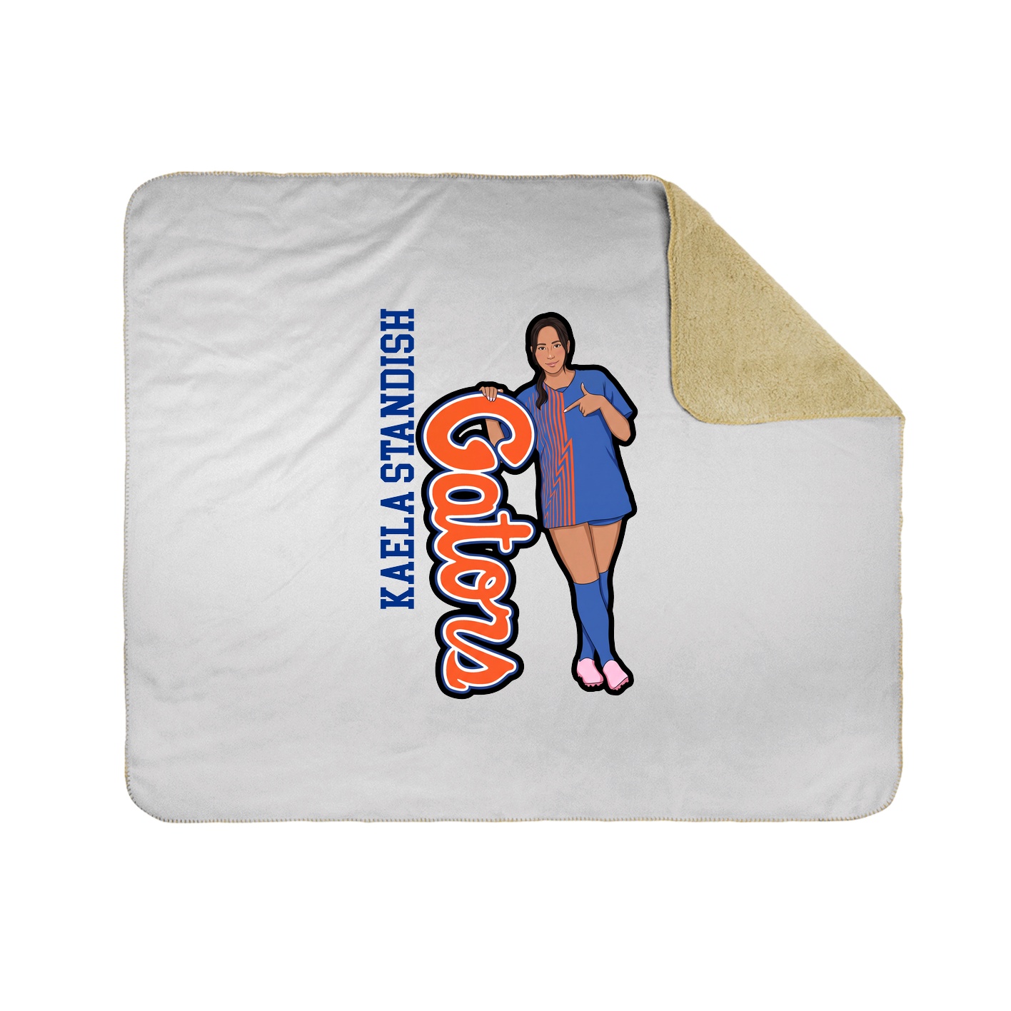 Throw Blanket — Name Vertical in White