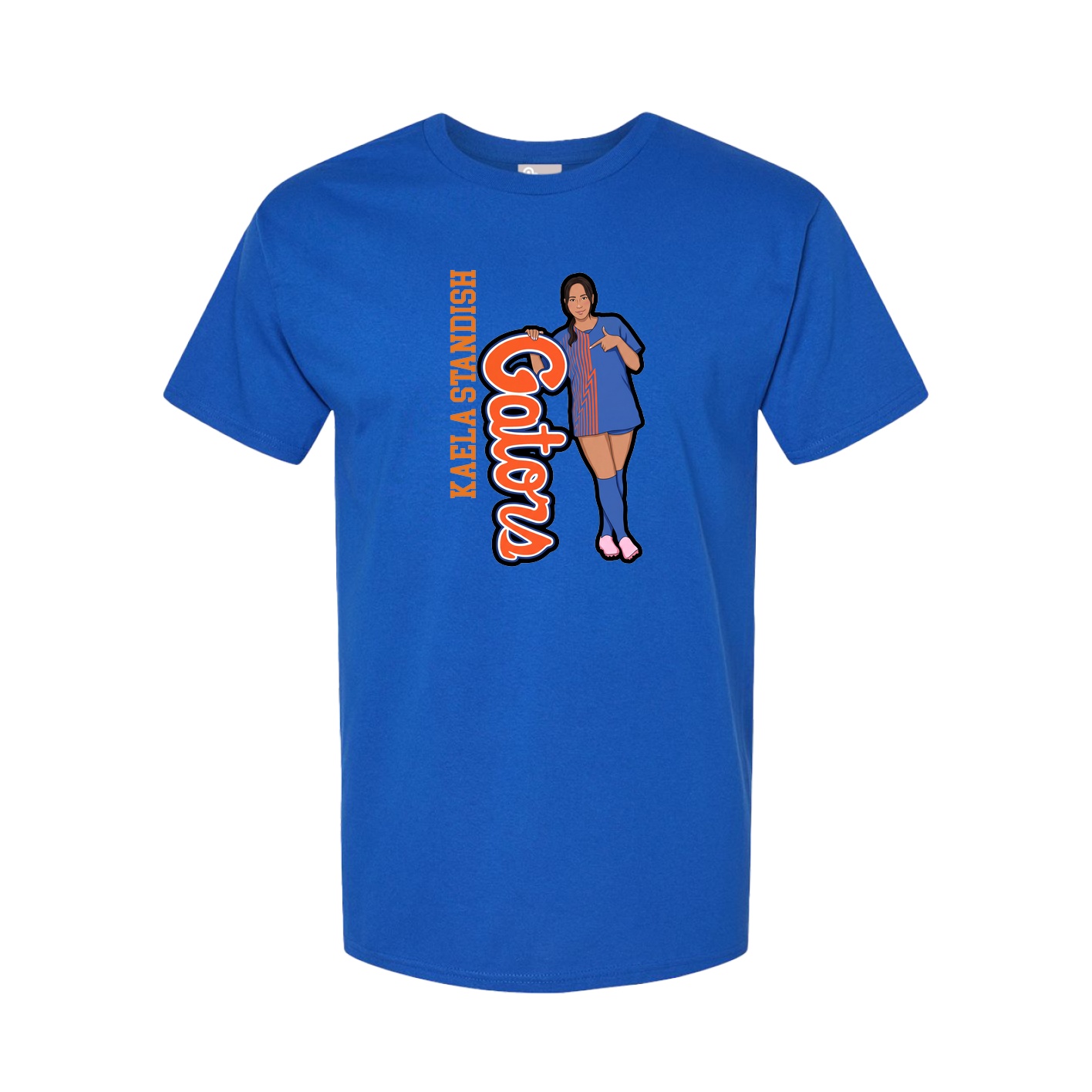 Youth Tee — Name Vertical in Royal