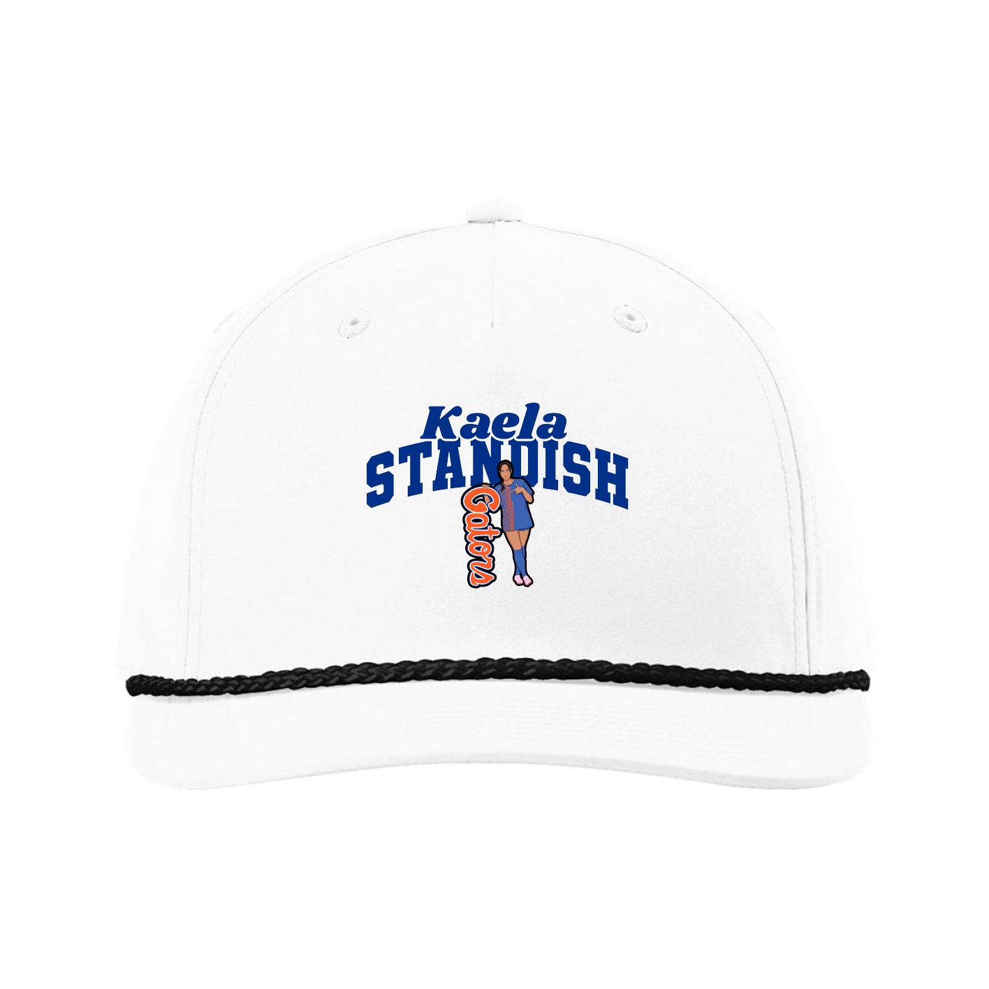 Five-Panel Classic Rope Cap — Signature Arch in White