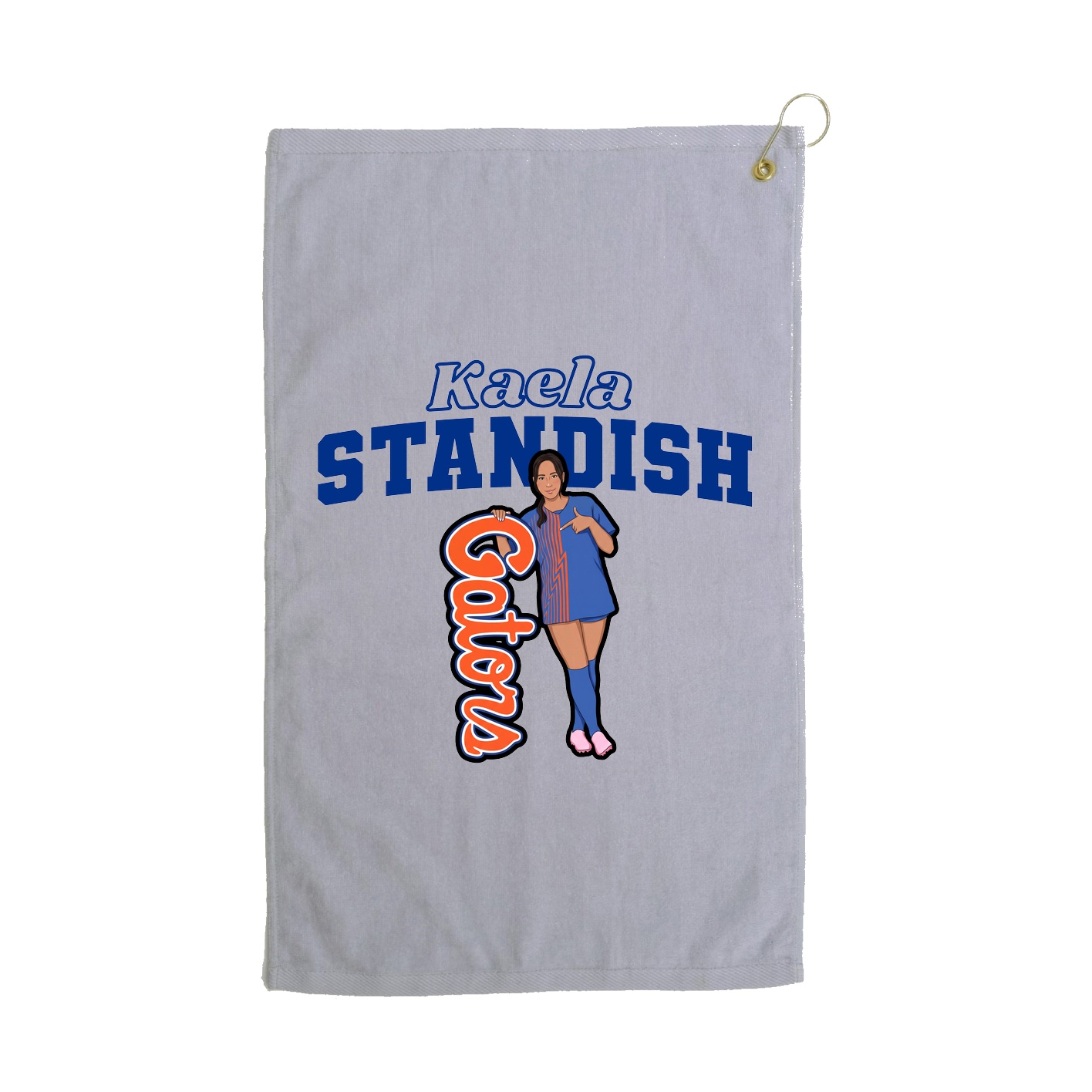 Golf Towel — Name Arch in Grey