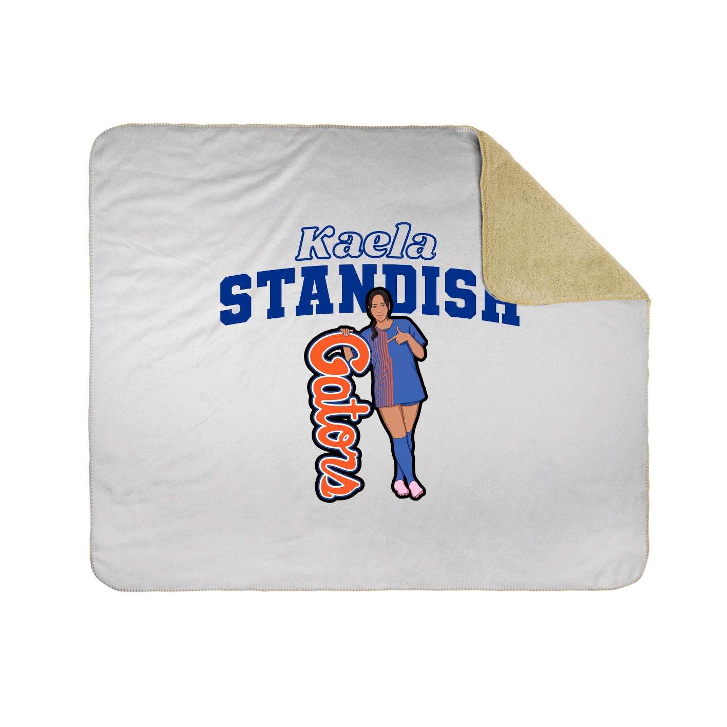 Throw Blanket — Name Arch in White