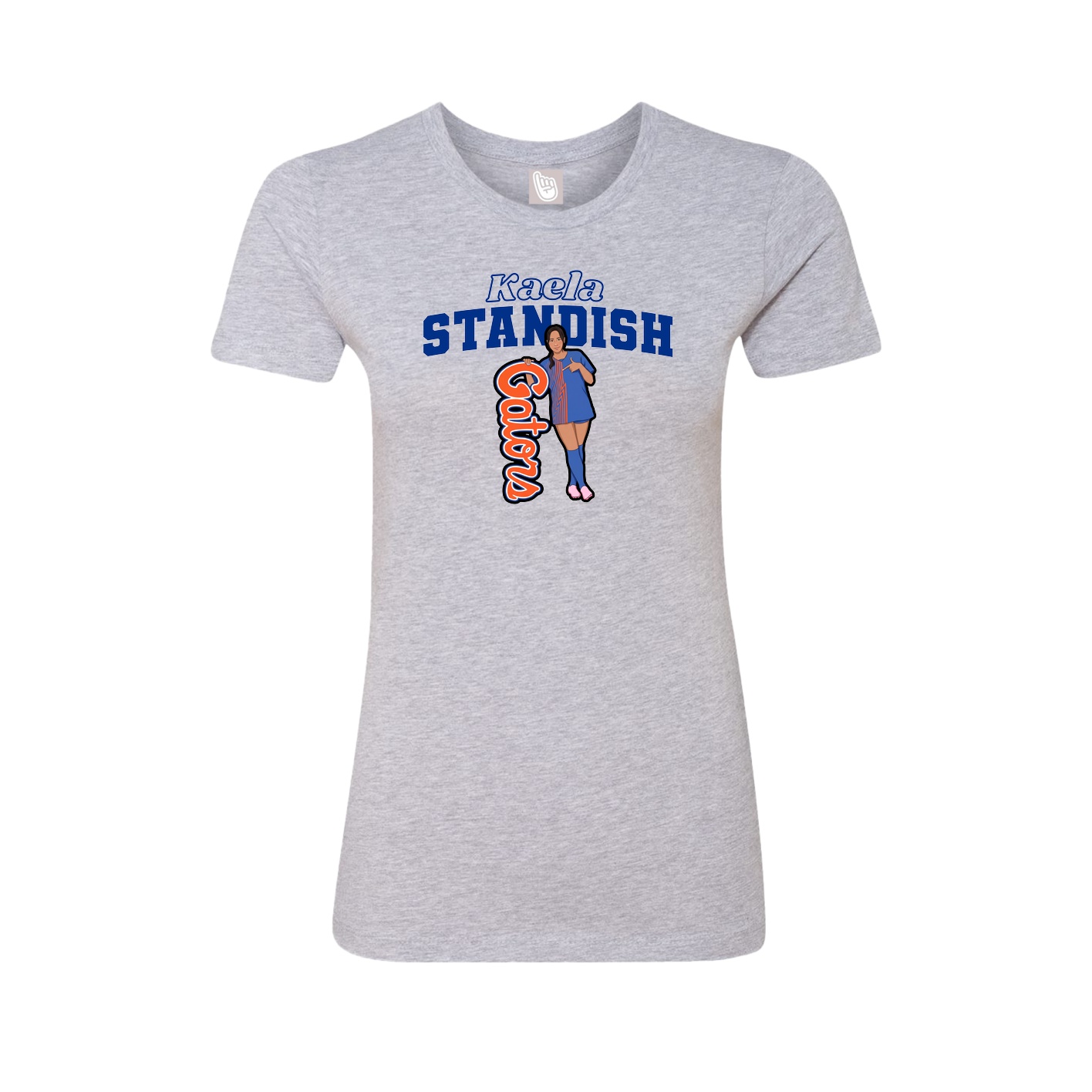 Fitted Women's Tee — Name Arch in Grey