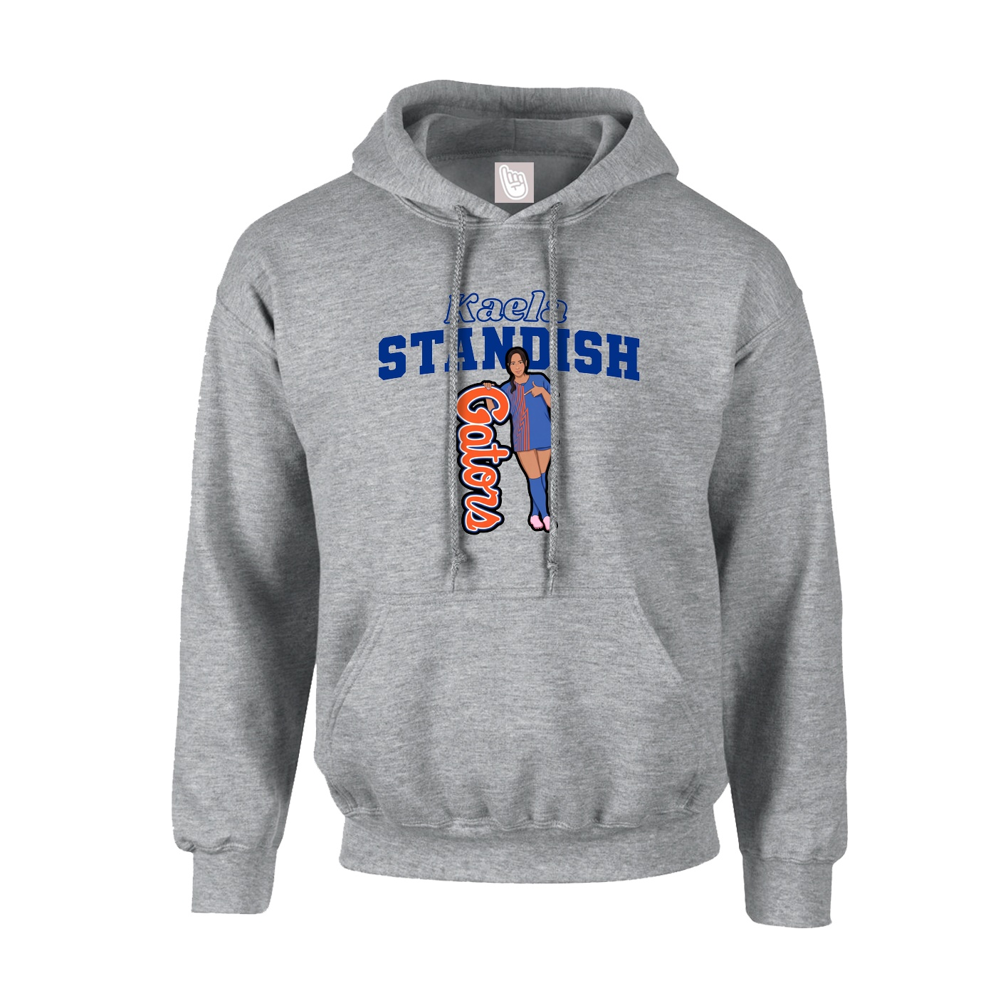 Youth Hoodie — Name Arch in Grey