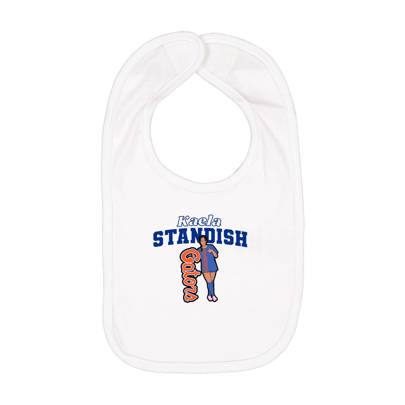Infant Bib — Name Arch in White