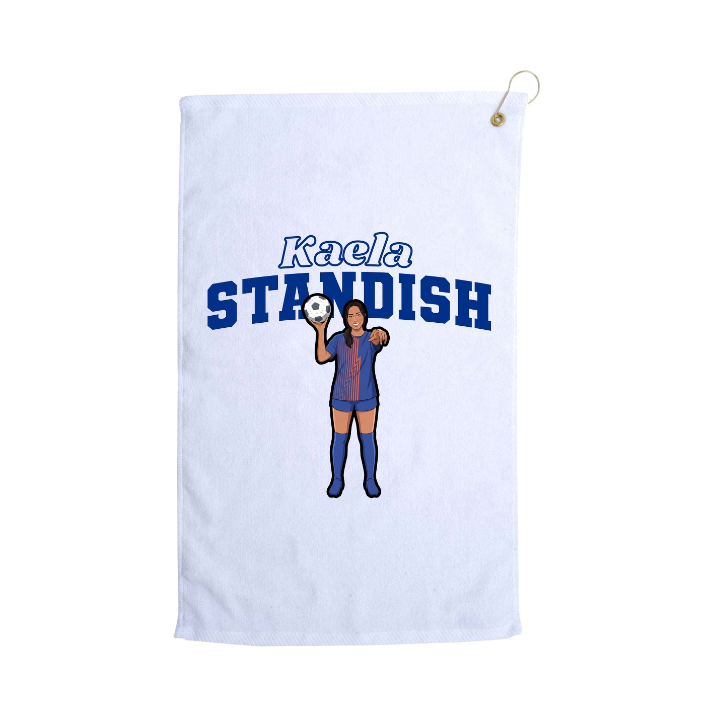 Golf Towel — Name Arch in White