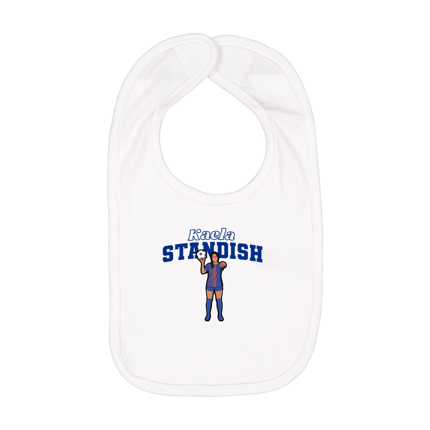 Infant Bib — Name Arch in White