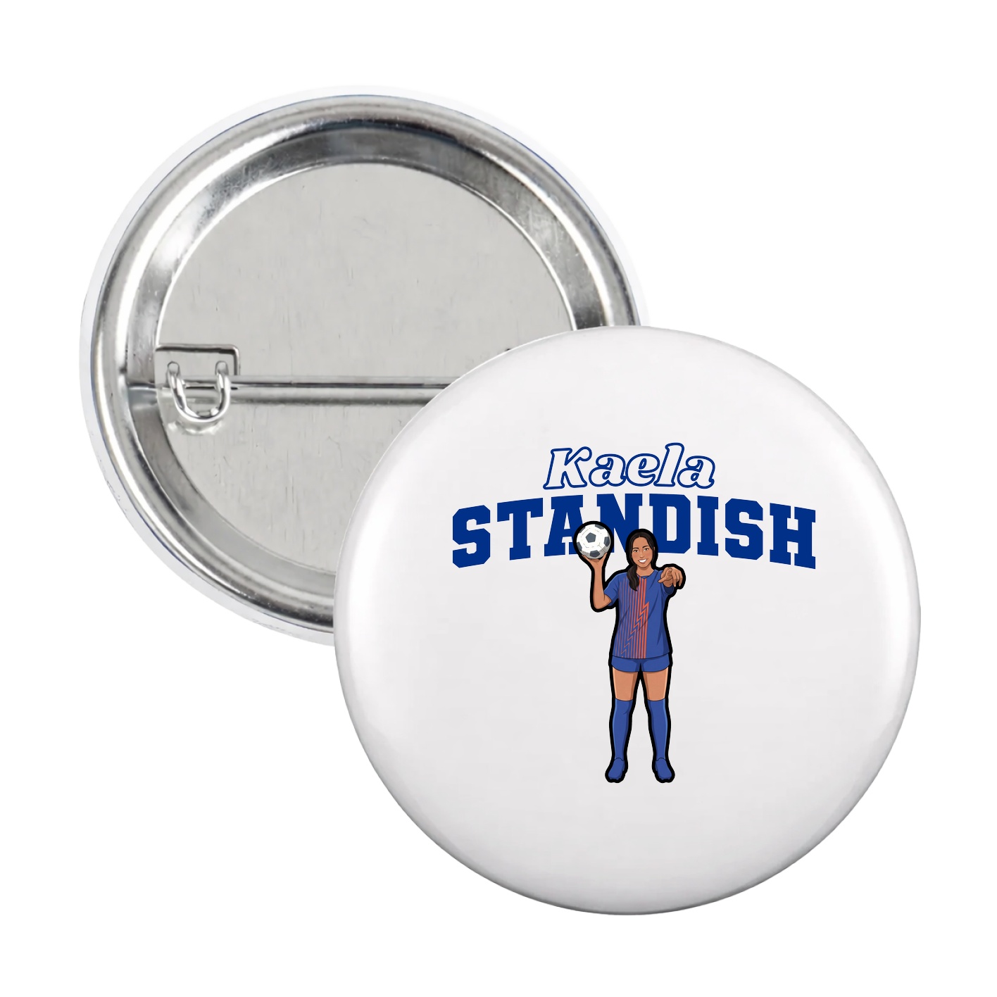 Game Day Button — Name Arch in White