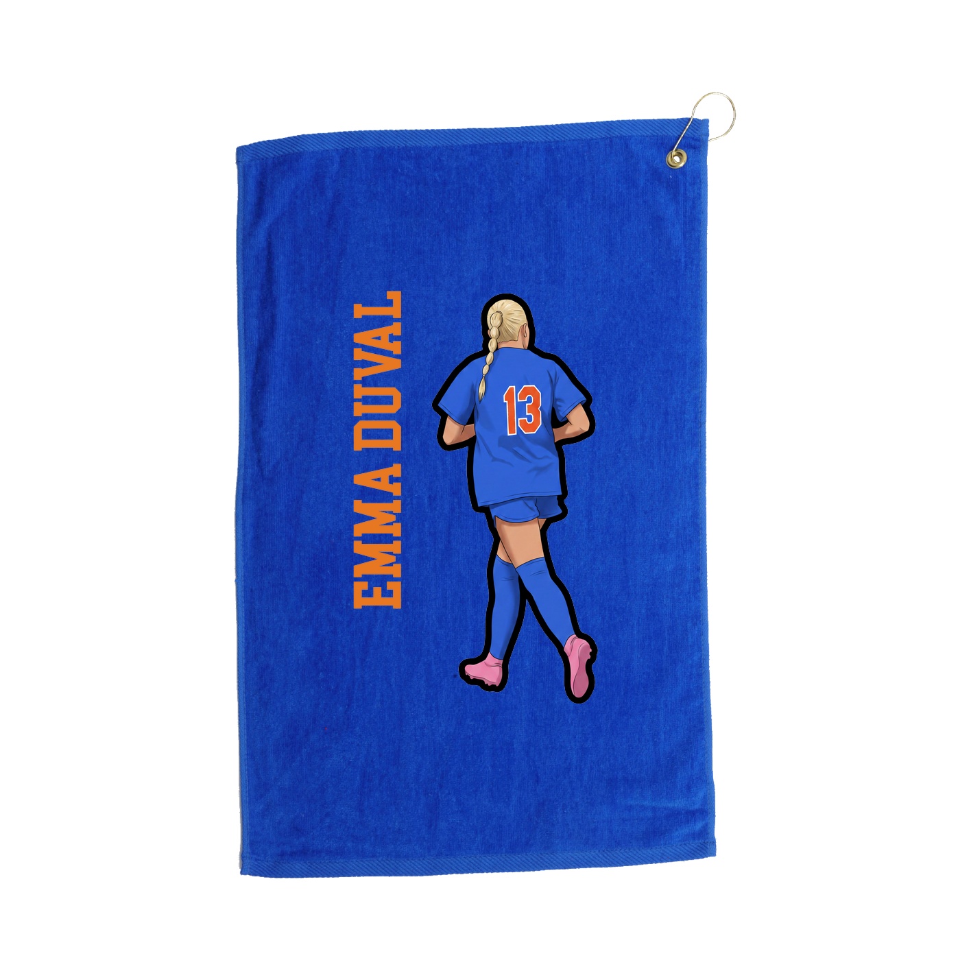 Golf Towel — Name Vertical in Royal