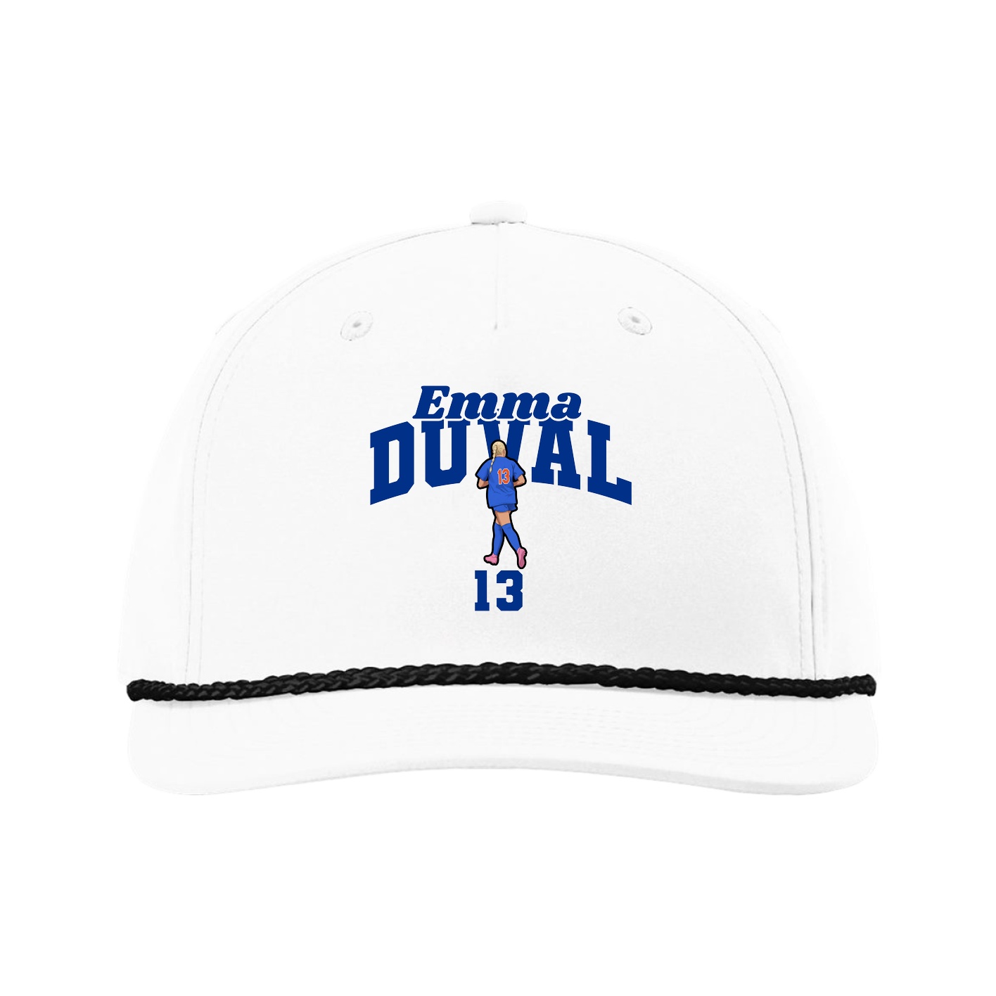 Five-Panel Classic Rope Cap — Signature Arch in White