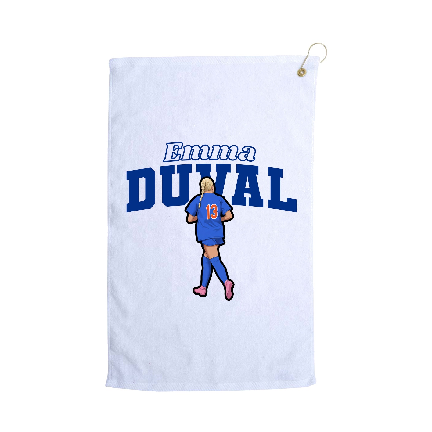 Golf Towel — Name Arch in White