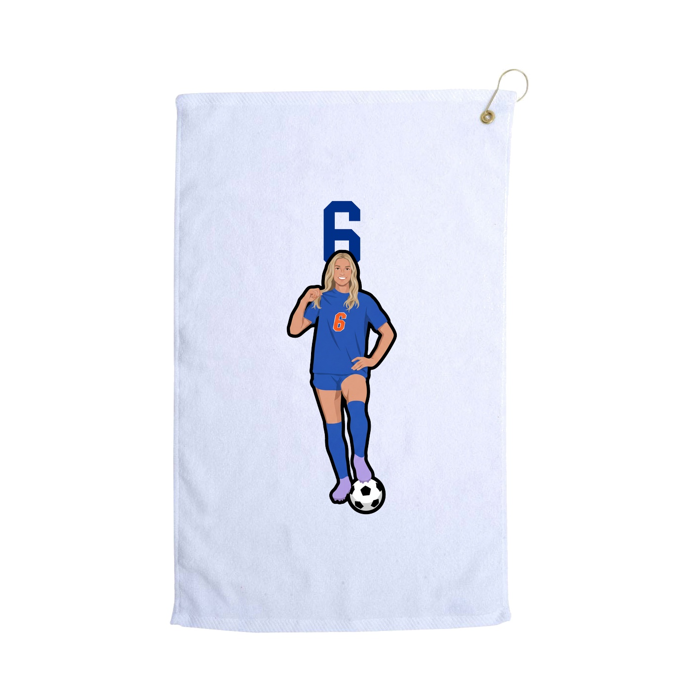 Golf Towel — Number Top in White