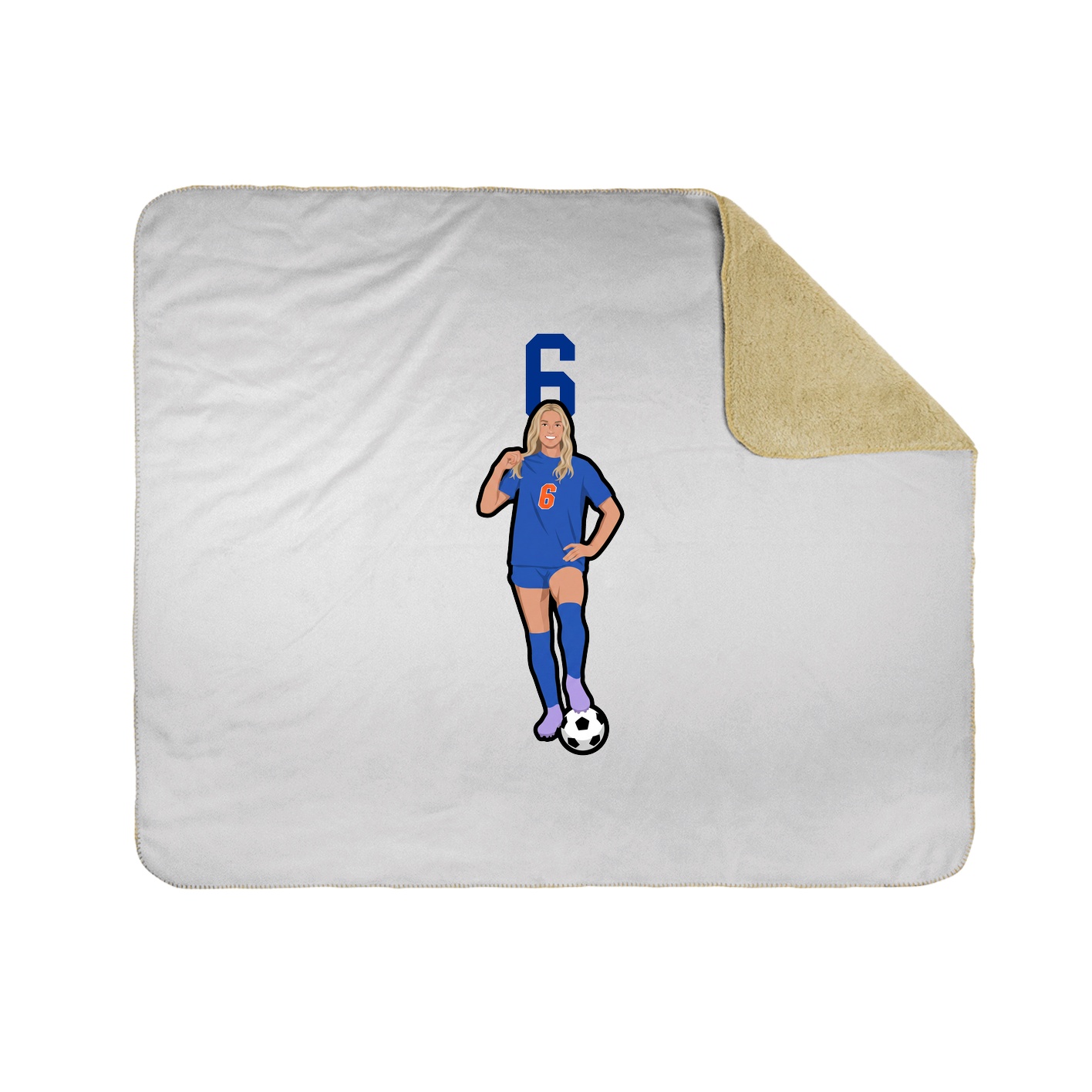 Throw Blanket — Number Top in White