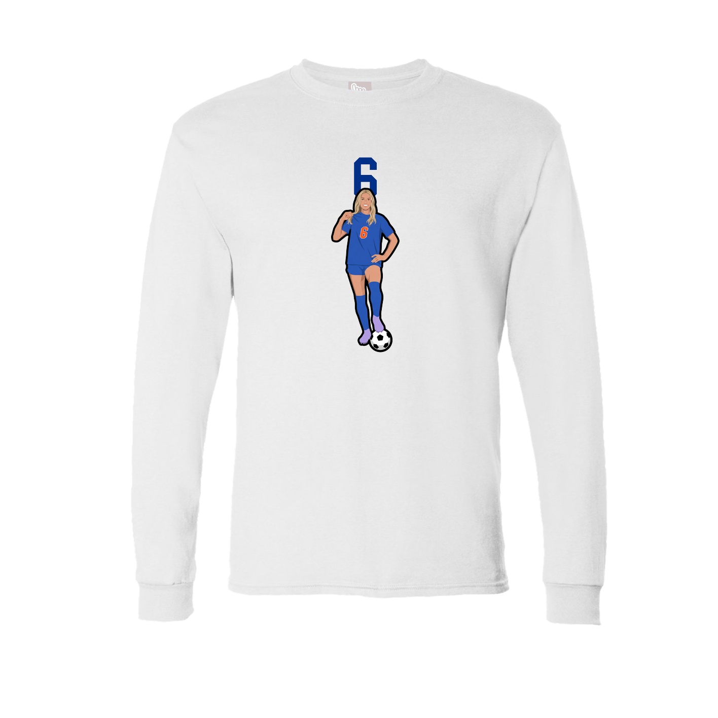 Long Sleeve Tee — Number Top in White