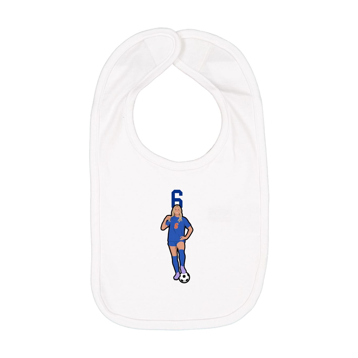 Infant Bib — Number Top in White