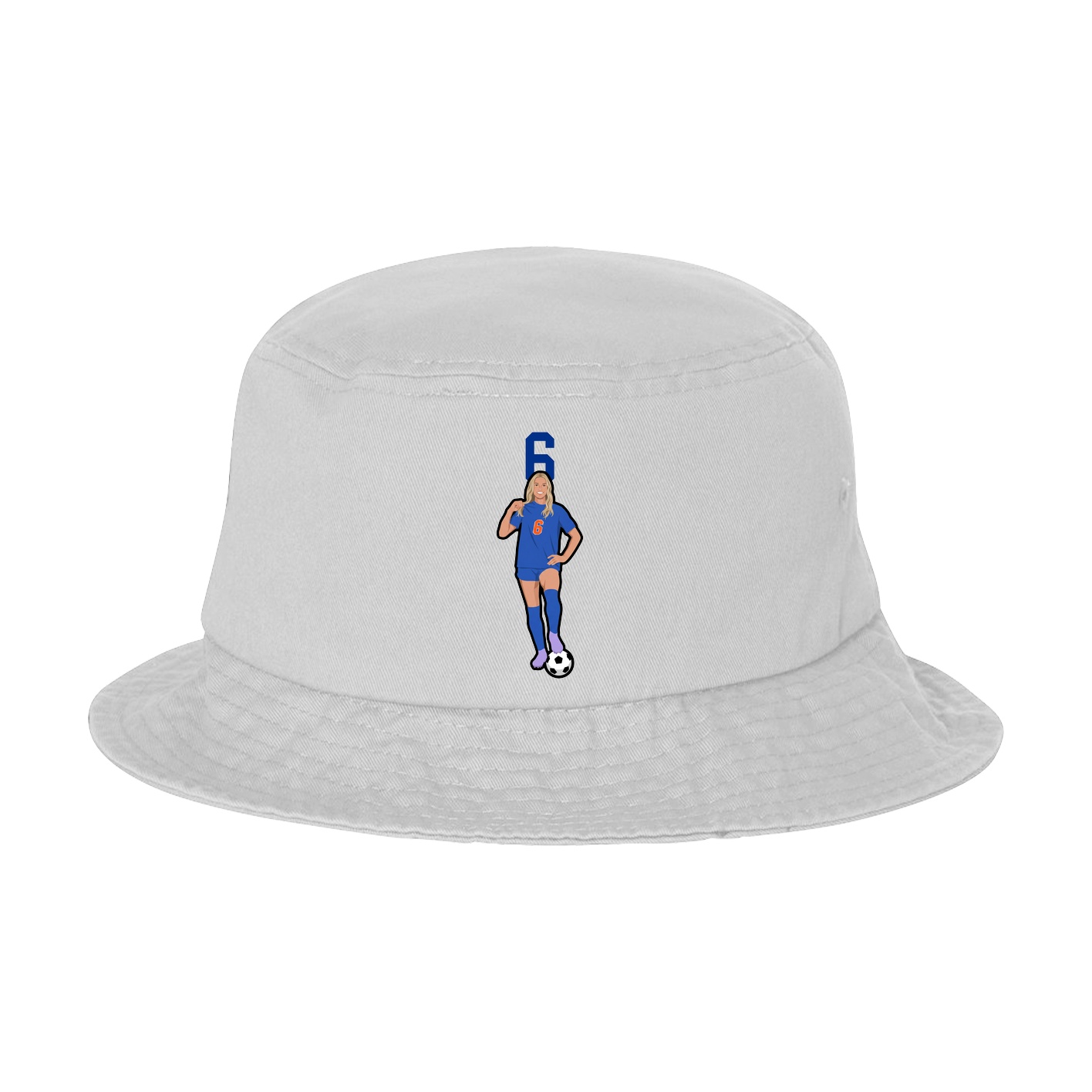 Bucket Cap — Number Top in White