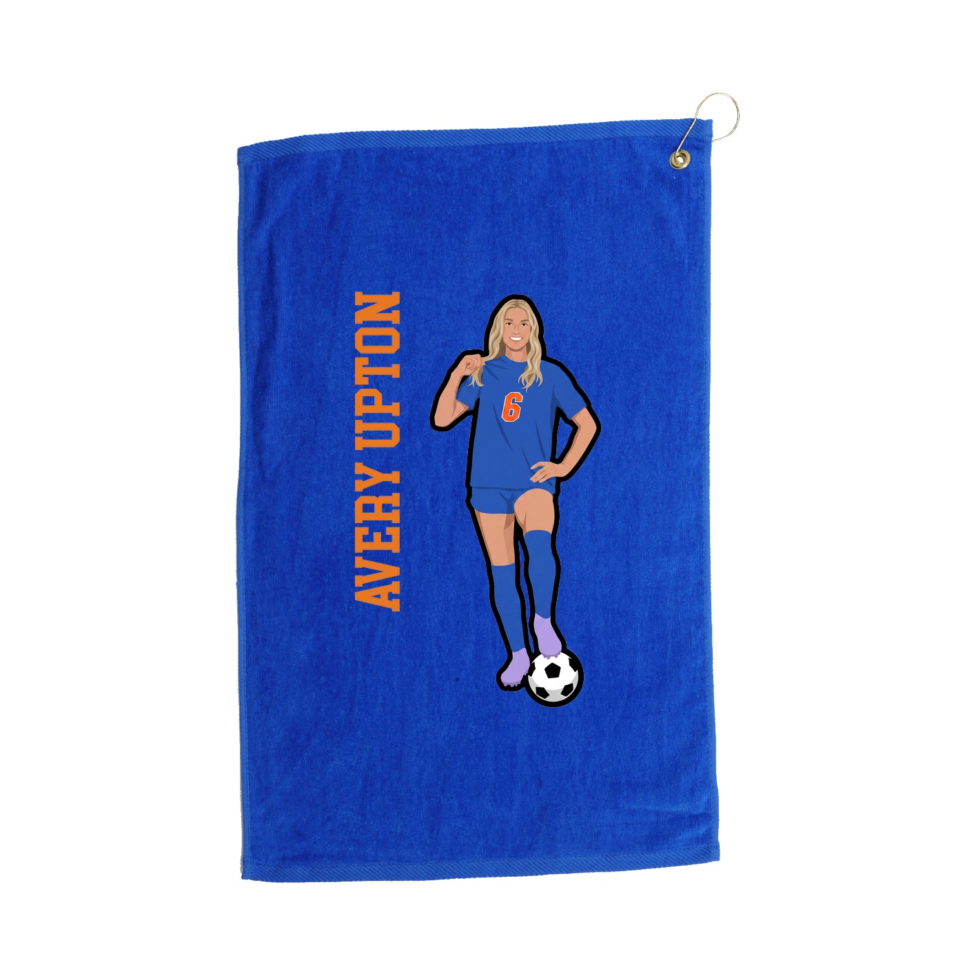 Golf Towel — Name Vertical in Royal