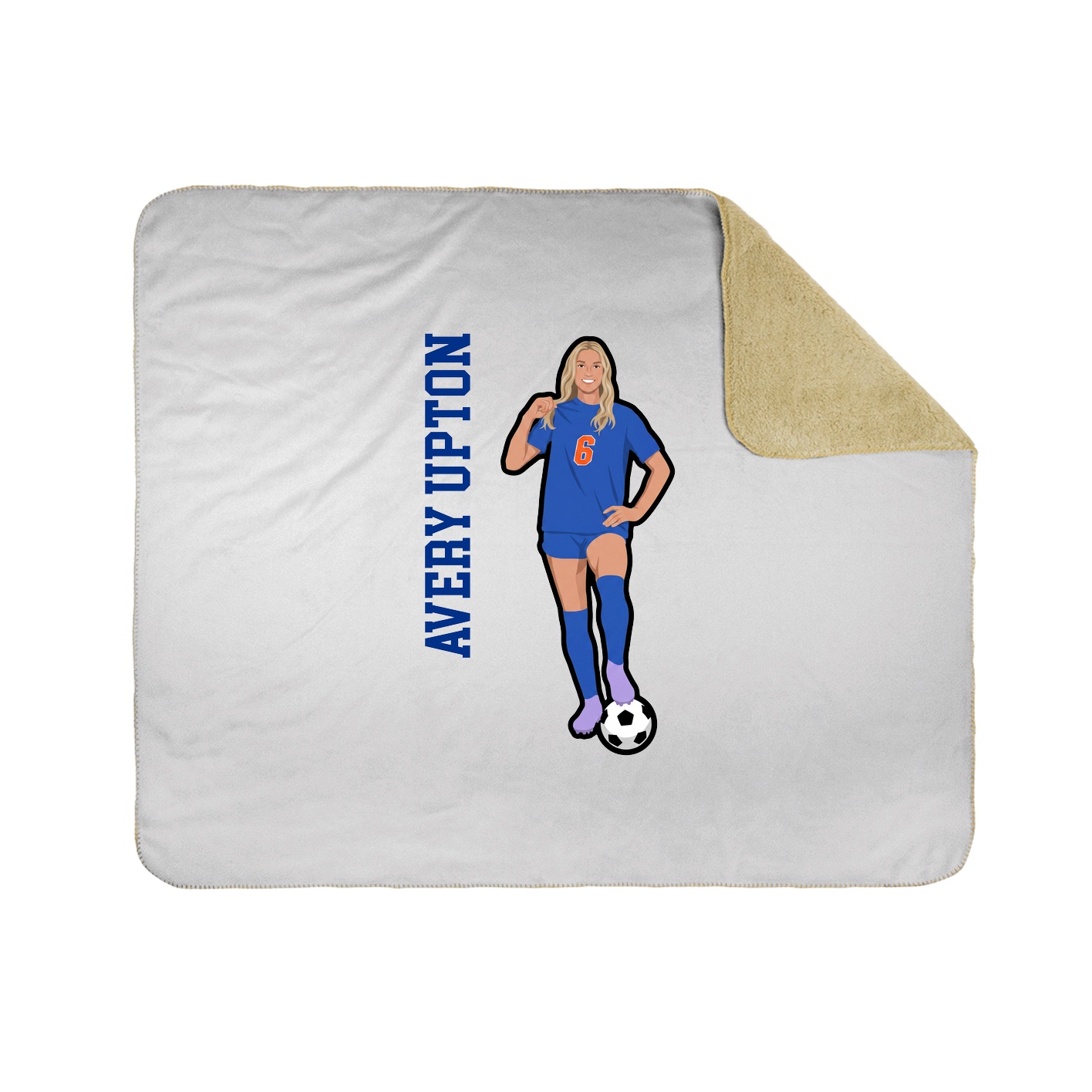 Throw Blanket — Name Vertical in White
