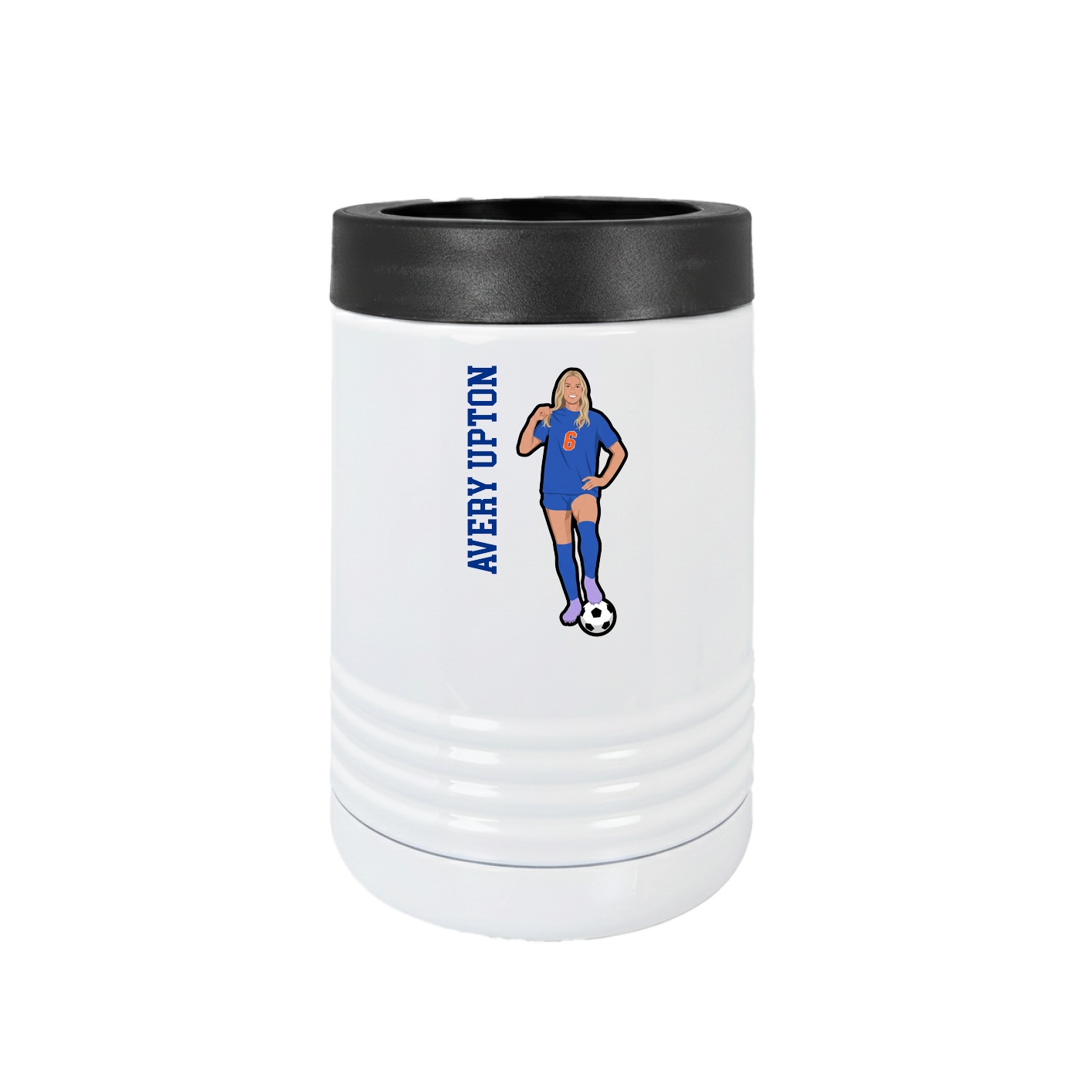 Beverage Holder — Name Vertical in White