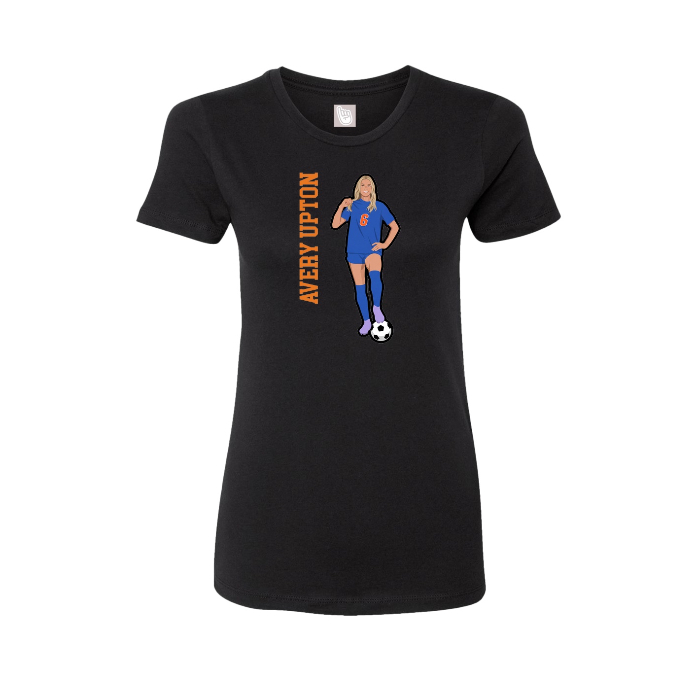 Fitted Women's Tee — Name Vertical in Black