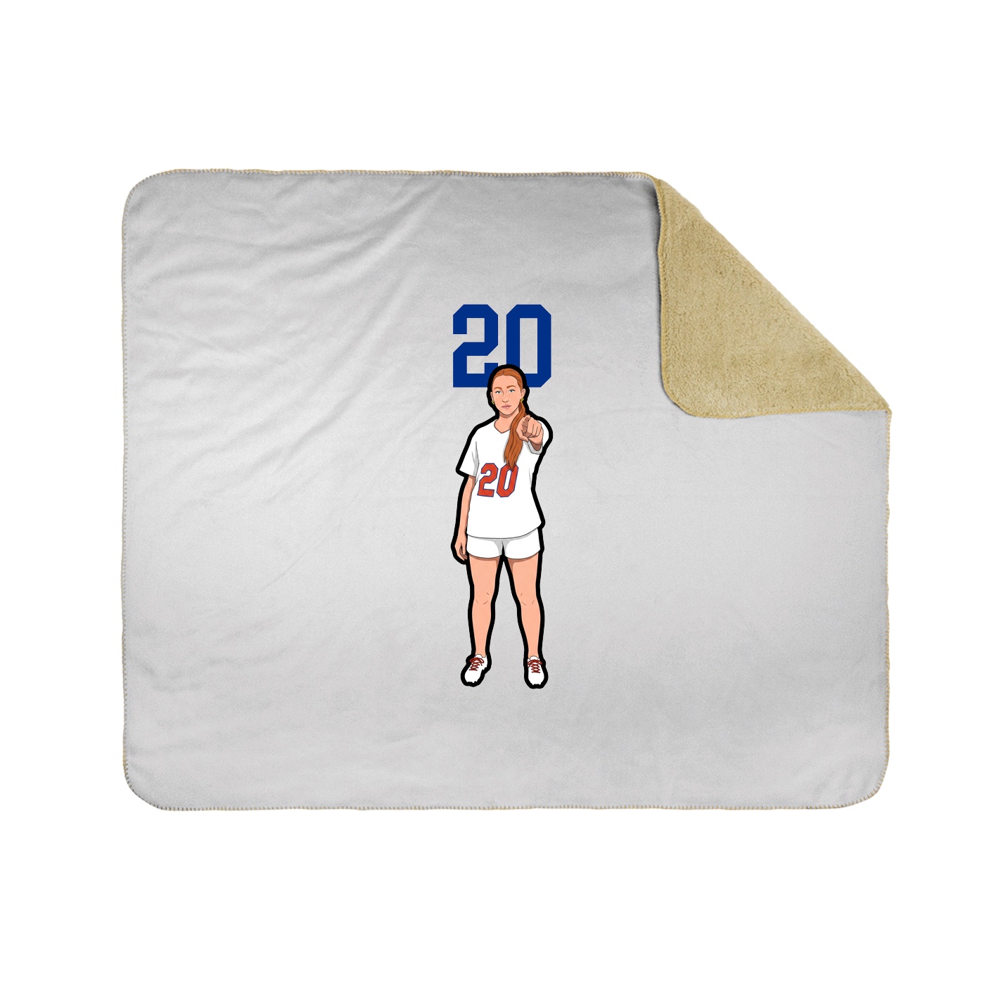 Throw Blanket — Number Top in White