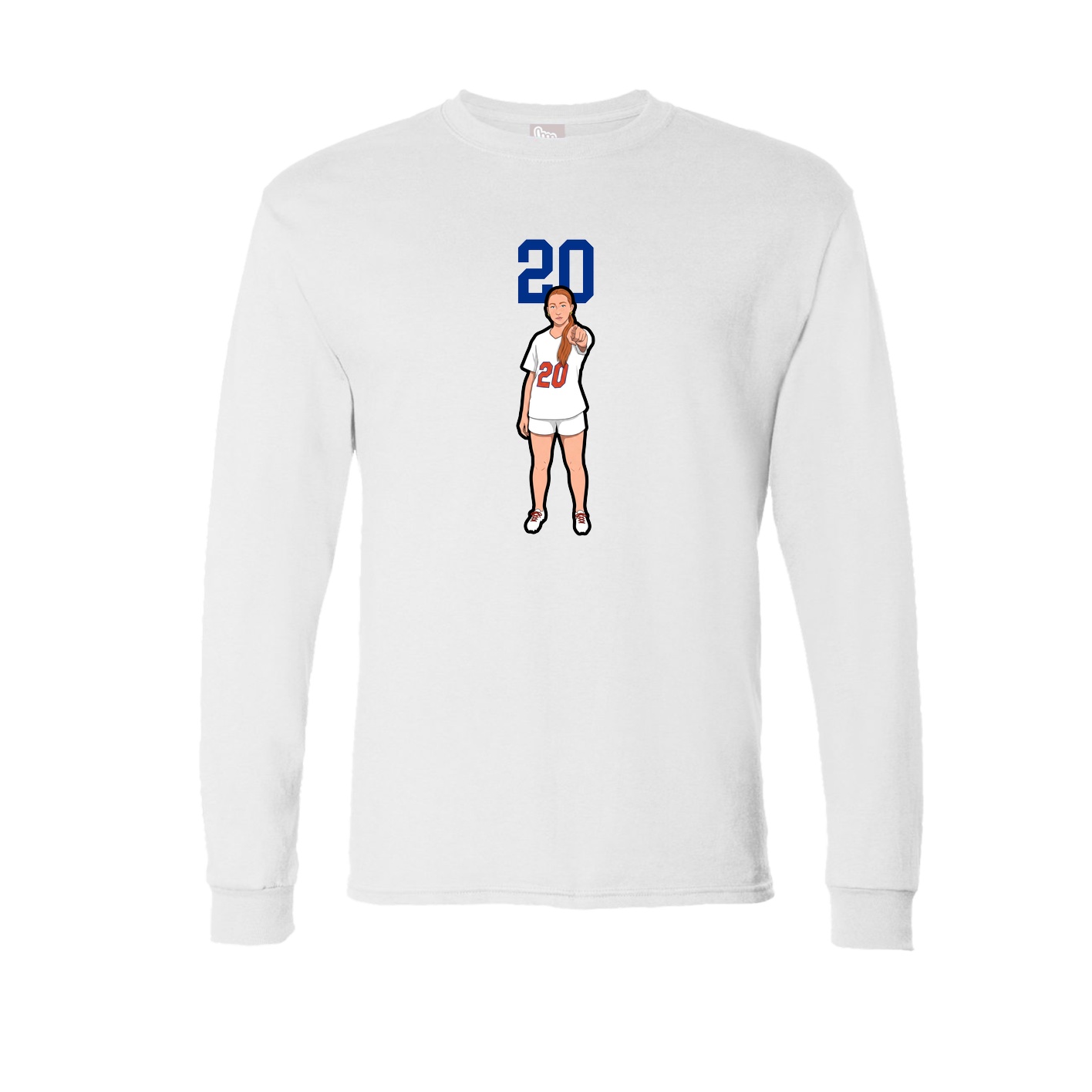 Long Sleeve Tee — Number Top in White