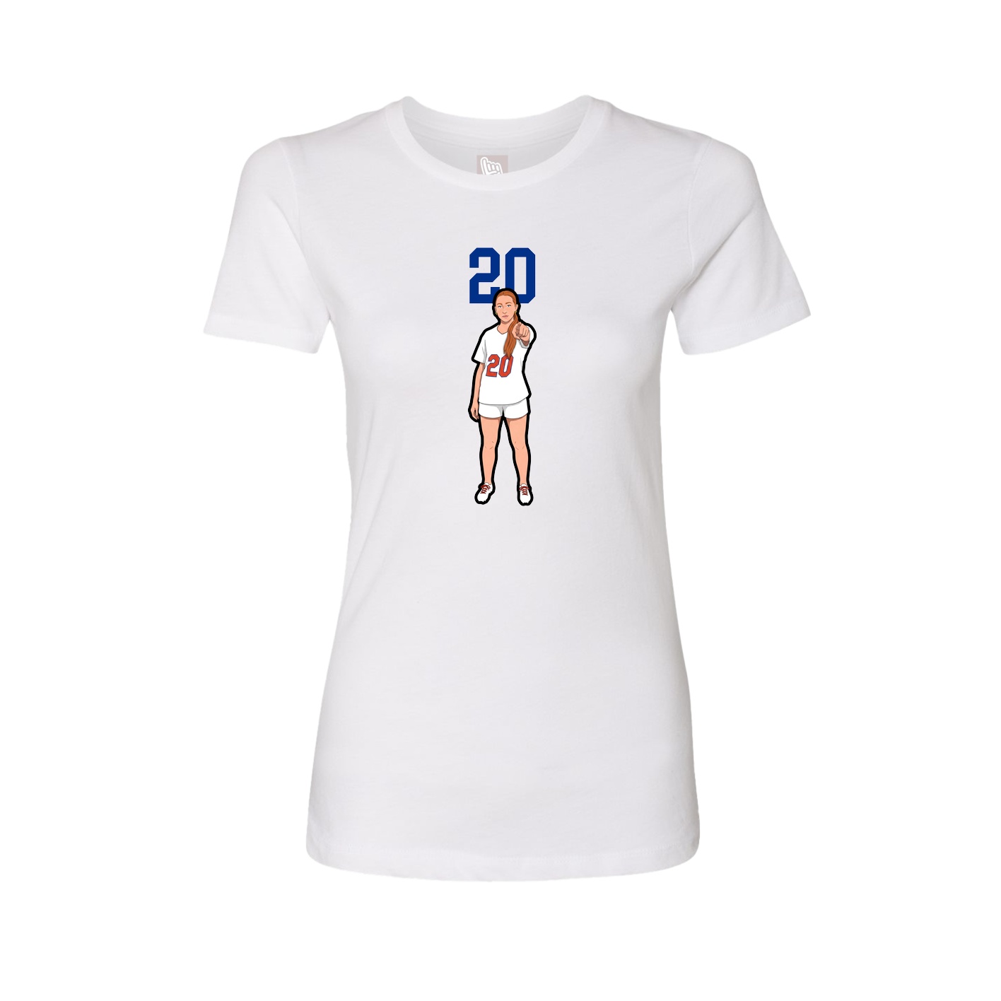 Womens Tee — Number Top in White