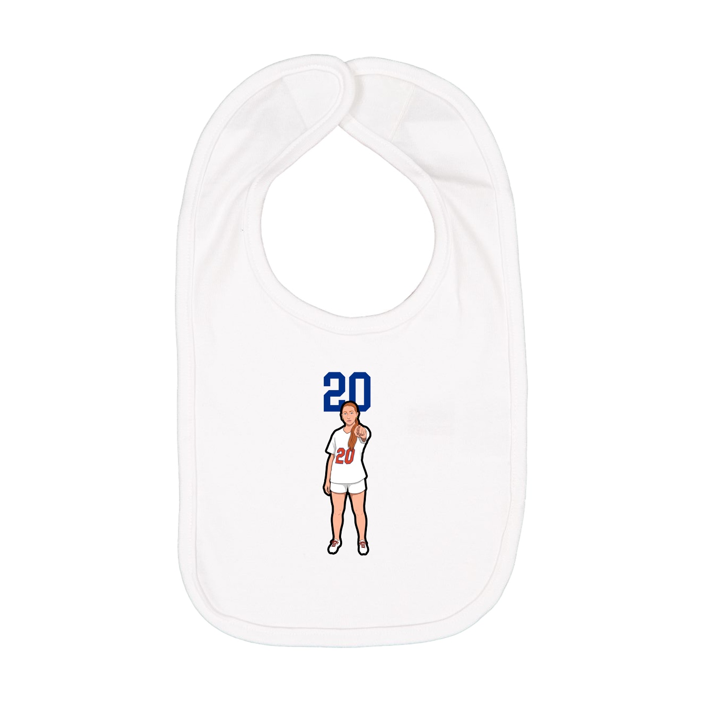 Infant Bib — Number Top in White