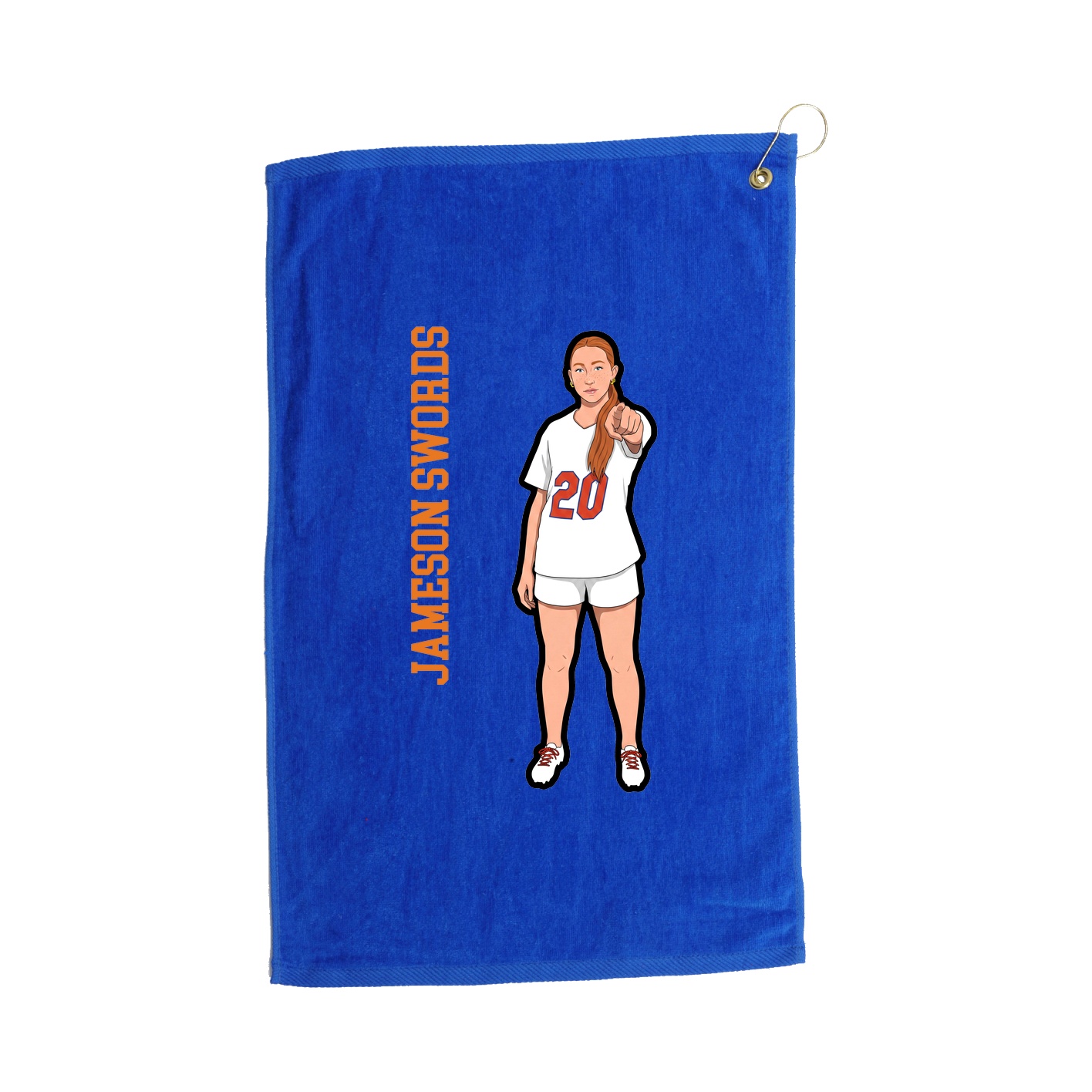Golf Towel — Name Vertical in Royal