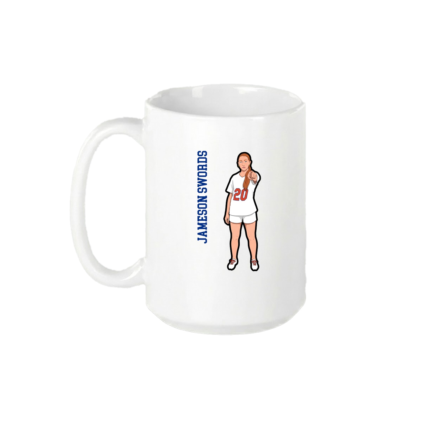 15oz Coffee Mug — Name Vertical in White