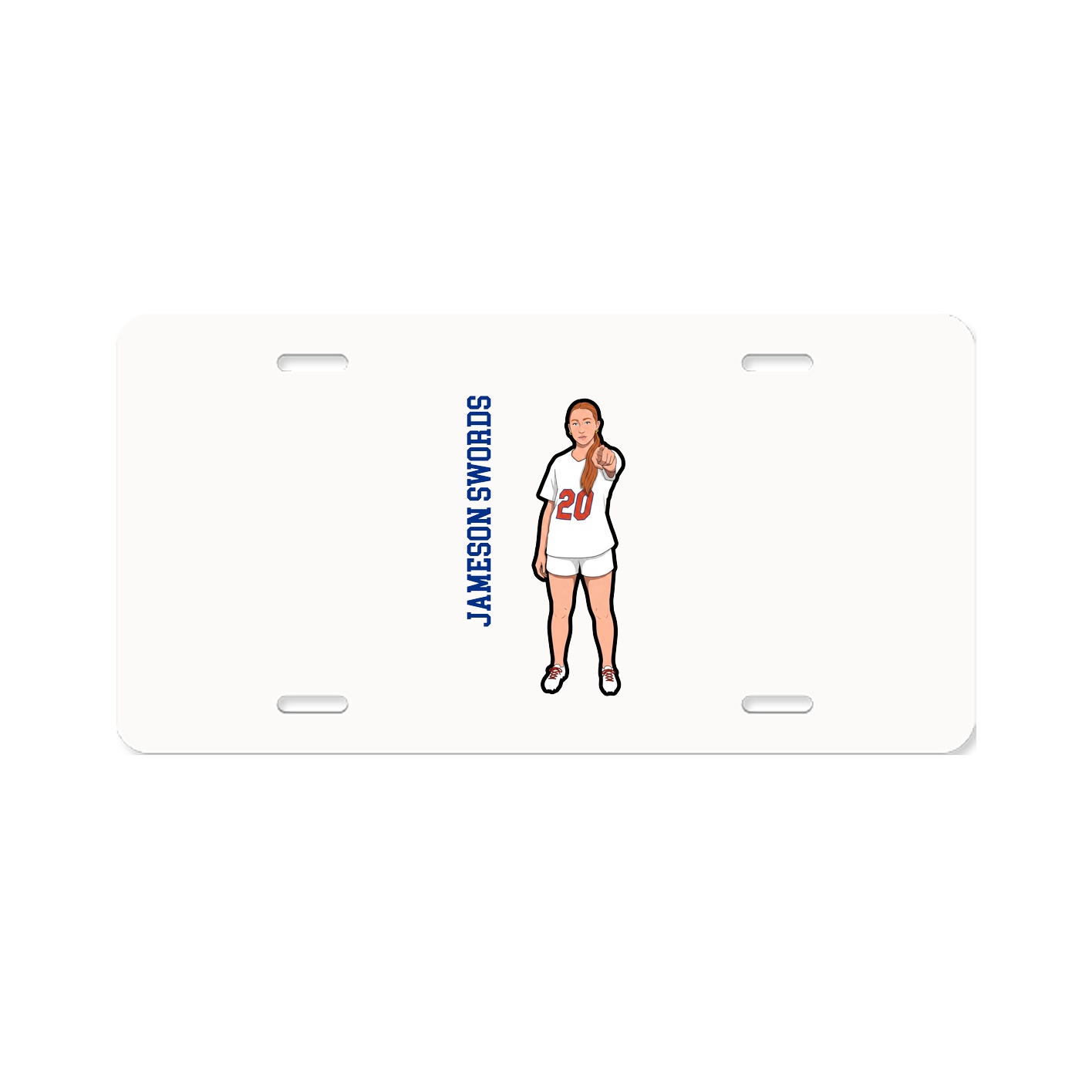 License Plate — Name Vertical in Classic